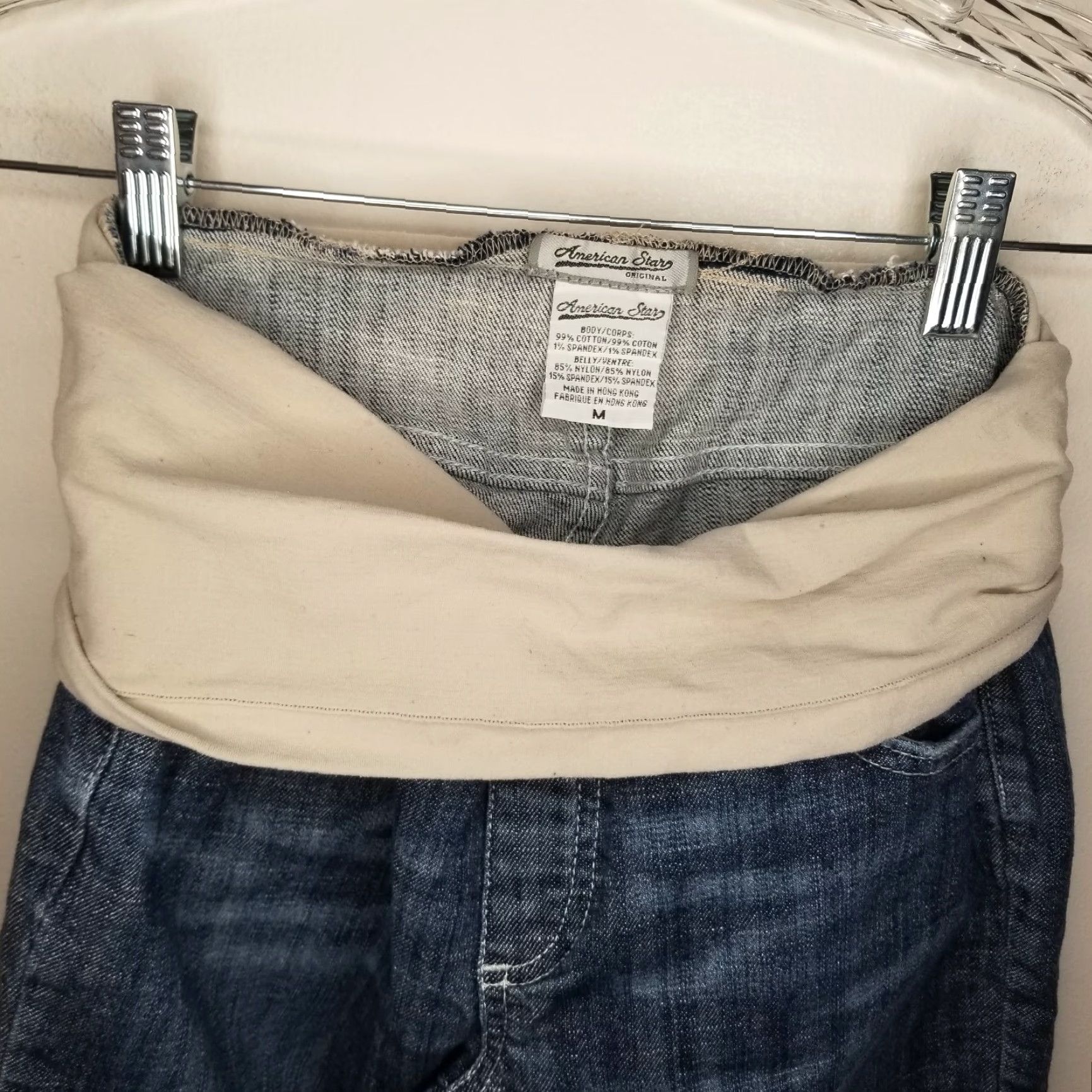 Vintage American Star Maternity Jeans Womens Medium Blue Cropped Size 32" / US 10 / IT 46 - 3 Thumbnail
