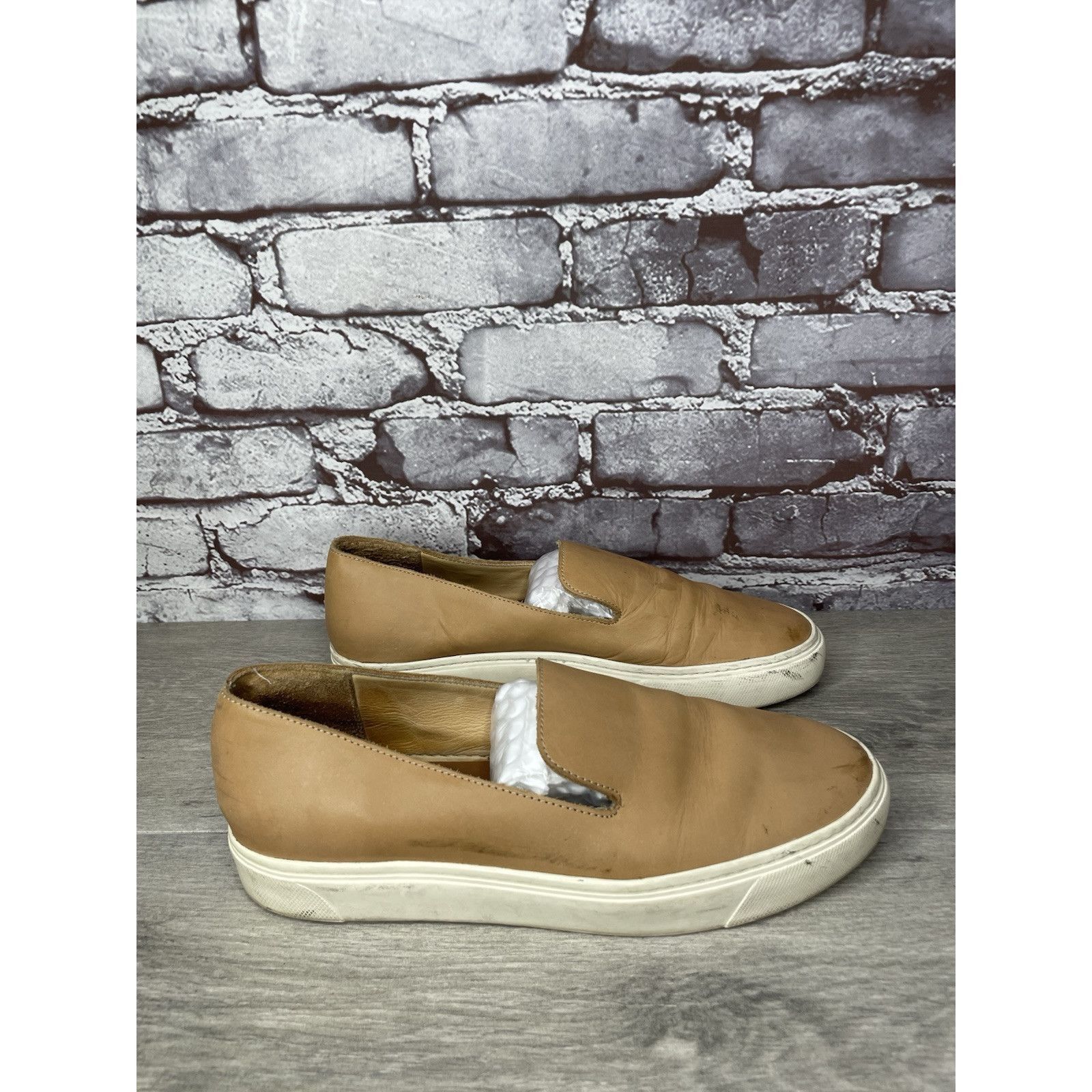 Nisolo Nisolo Vibram Tan Brown Leather Slip On Sneakers Shoes Women Size US 10 / IT 40 - 14 Thumbnail