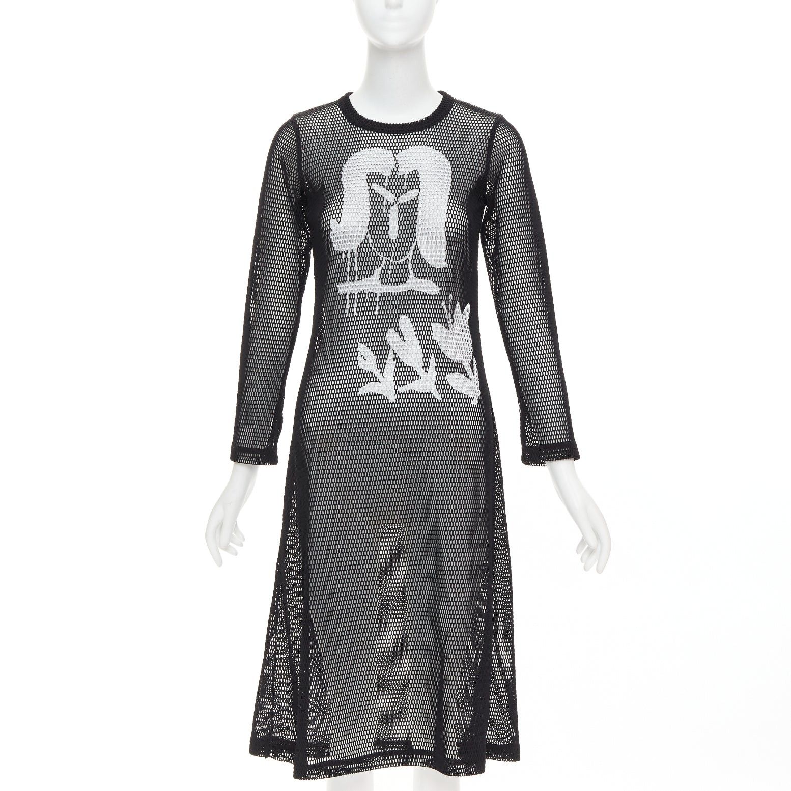 Comme des Garcons COMME DES GARCONS Alisa Yoffe¬†2019 white black abstract face net mesh dress XS Size XS / US 0-2 / IT 36-38 - 1 Thumbnail
