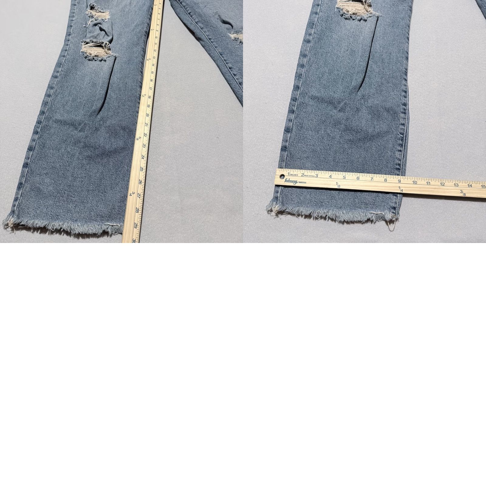 Forever 21 Forever 21 Ex-Boyfriend Jeans Women's Blue Denim Distressed Frayed Zip Fly 18 Jeans Womens Boys Girls Mens Size 40" / US 18 - 9 Thumbnail