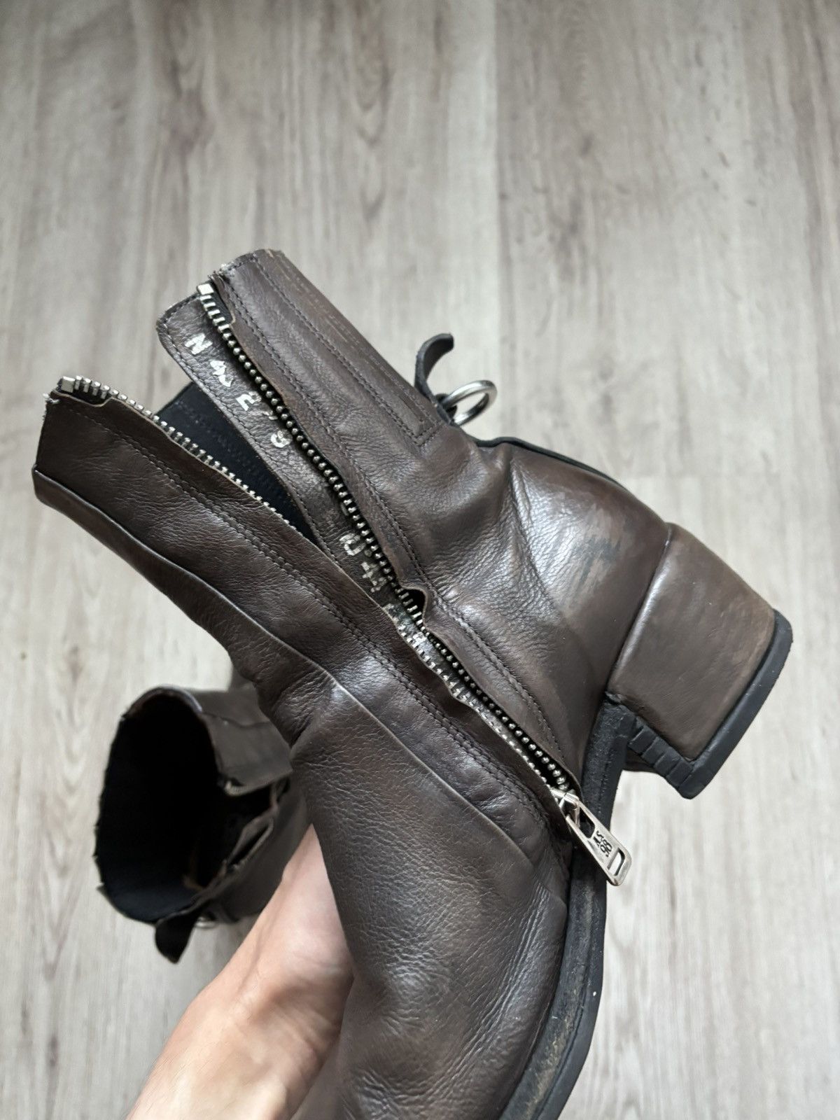 A.S.98 A.S.98 Leather Biker Gothic Boots High Heel EU37 US6.5 Size US 6.5 / IT 36.5 - 23 Thumbnail