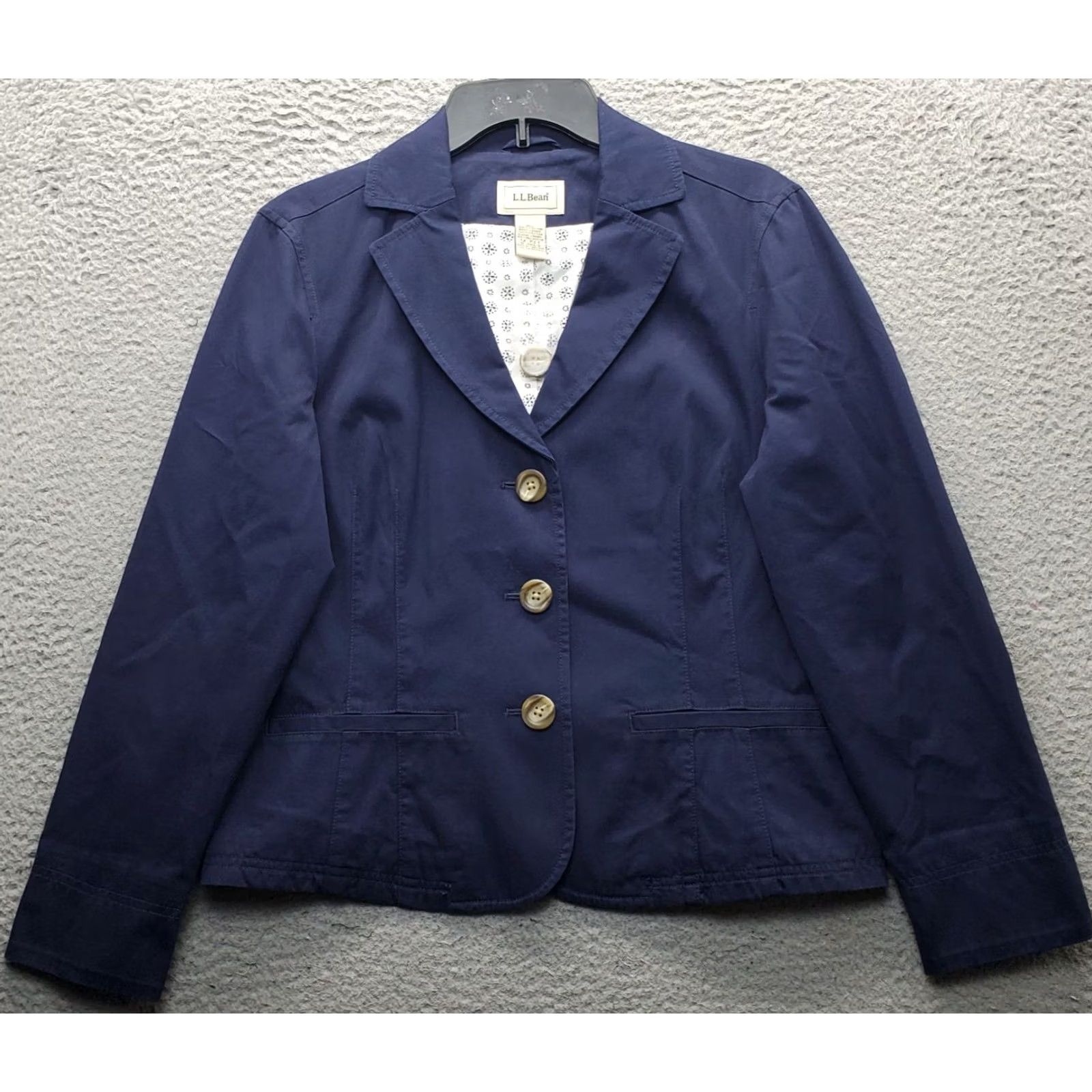Vintage L.L. Bean Blazer Jacket Womens Size 12P Petite Blue Single Breasted Notch Lapel Vintage: No Size XL / US 12-14 / IT 48-50 - 2 Thumbnail