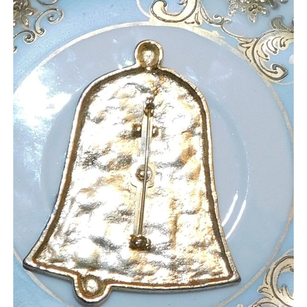 Other Large Vintage Enamel Holiday Bell Brooch Size ONE SIZE - 3 Thumbnail