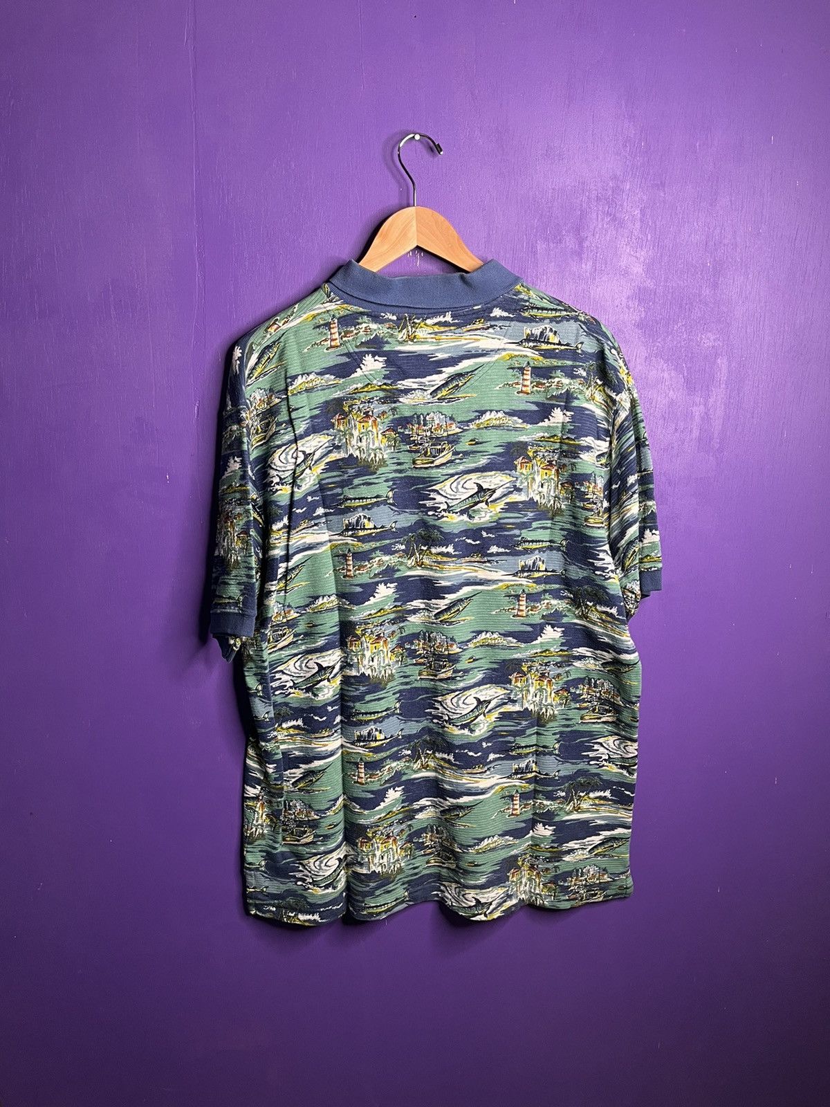 Ocean Pacific × Vintage Vintage 90s Ocean pacific swordfish fishing polo shirt Size US XL / EU 56 / 4 - 2 Thumbnail