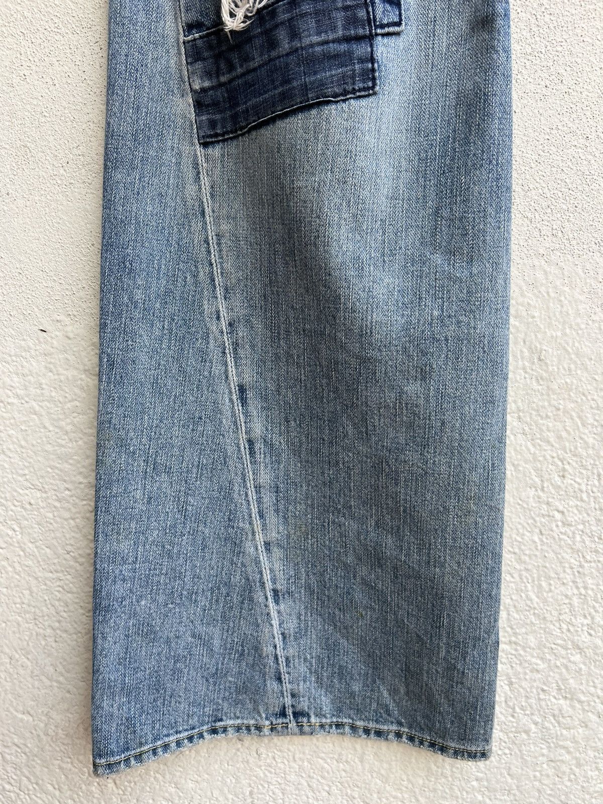 True Religion VTG 00s TR Big Rig Stone&Tint Rips Patchwork Flare Jeans Size US 34 / EU 50 - 10 Thumbnail
