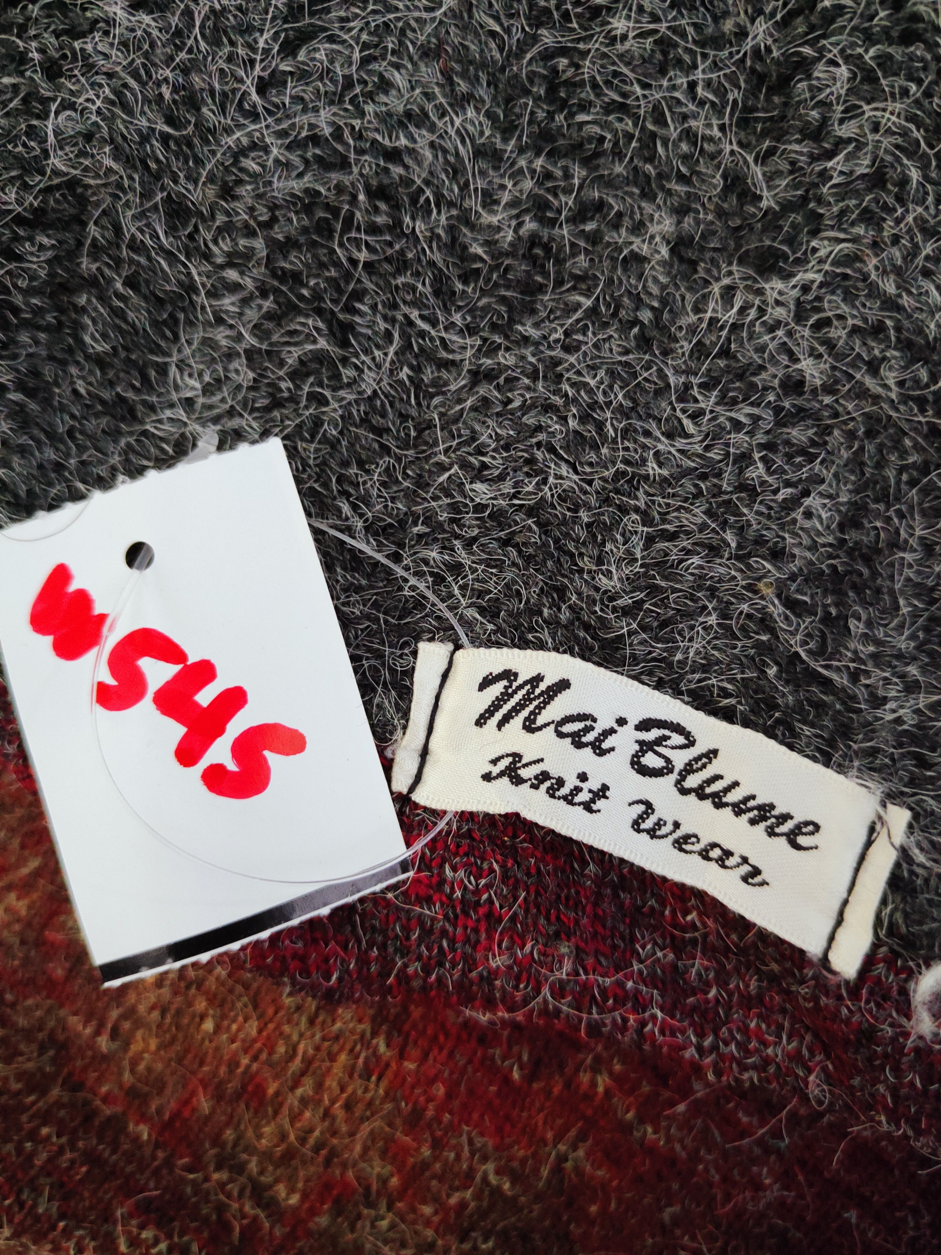 Homespun Knitwear Mai Blume Dark Gray Knitwear mohair Cardigan #W545 Size L / US 10 / IT 46 - 11 Thumbnail