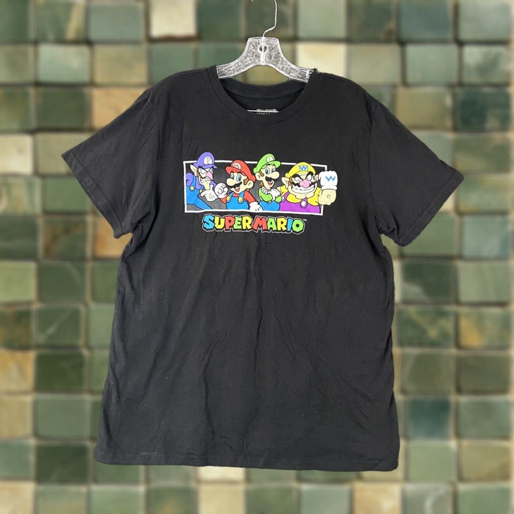 Vintage VINTAGE Super Mario Mens Black Graphic Tee Size L Size US L / EU 52-54 / 3 - 1 Thumbnail