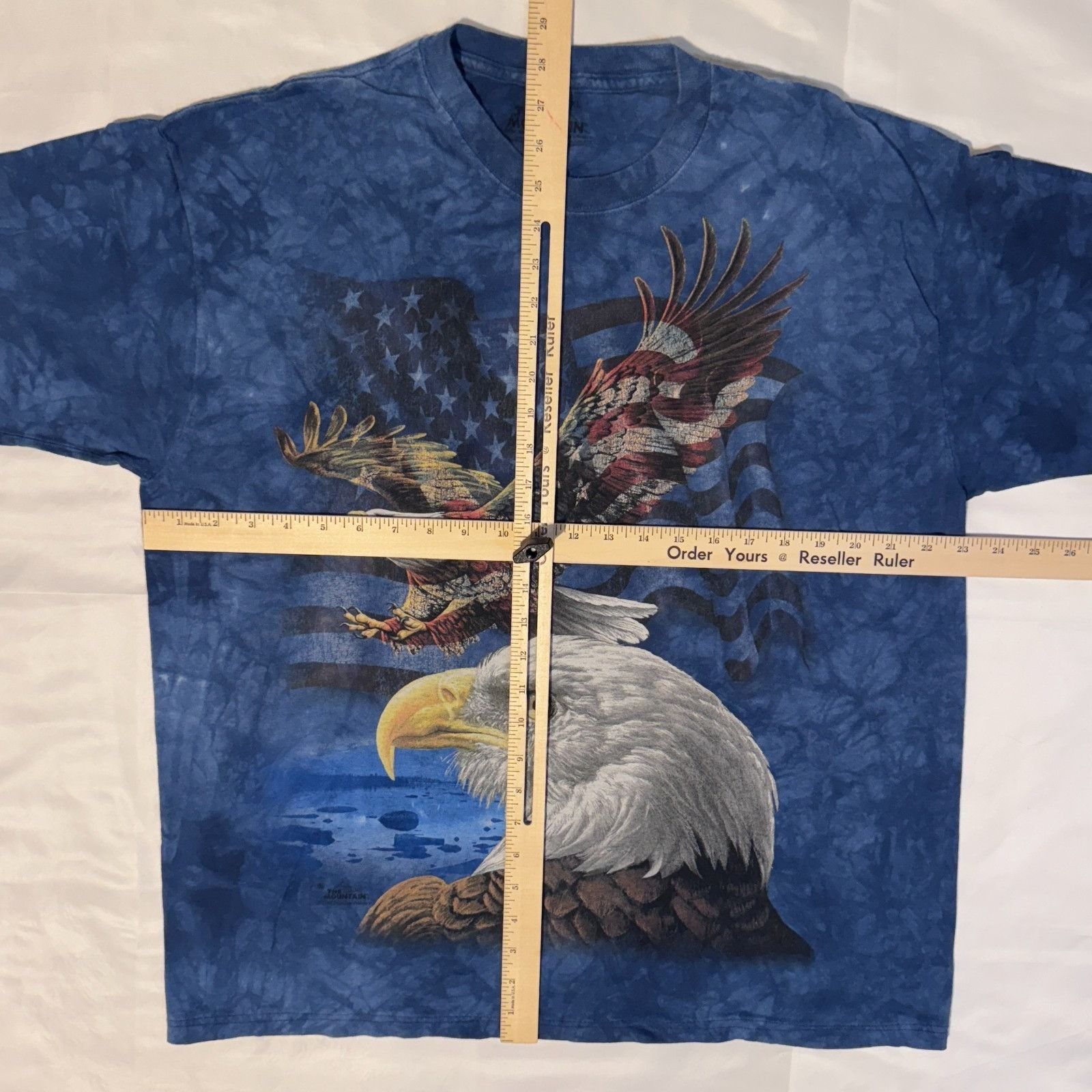 The Mountain Vintage Bald Eagle American Flag AOP Patriotic 90s Y2K TShir Size US XL / EU 56 / 4 - 6 Thumbnail