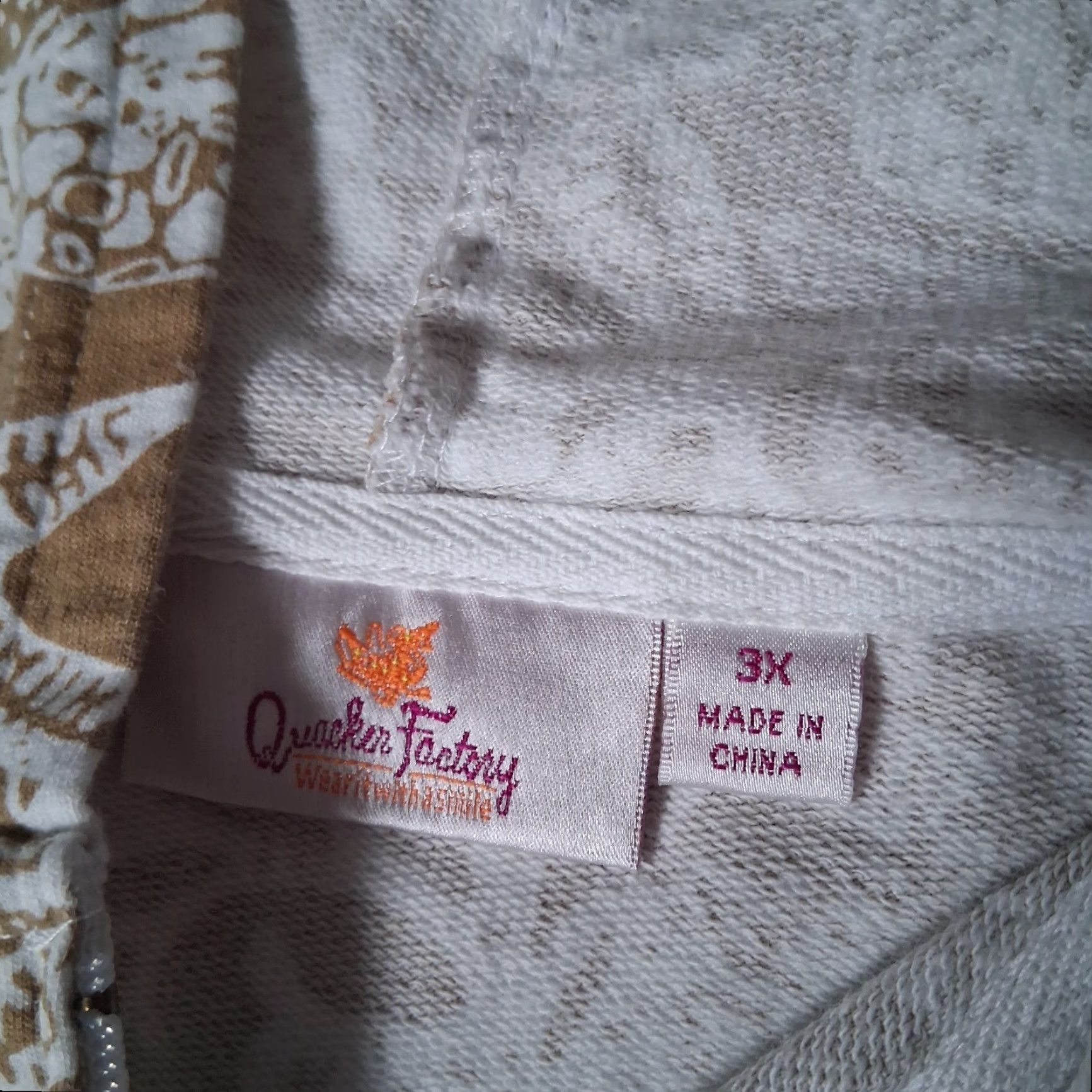 Quacker Factory Quacker Factory Shirt Women Plus Size 3X Hooded Full Zip Beige Starfish Beach Shirt Hoodie Beach, Tropic, Starfish, Vacation Womens 3X Size XXL / US 16-18 / IT 52-54 - 7 Thumbnail