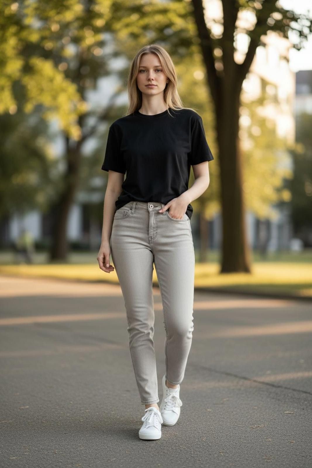 Rock & Republic Rock & Republic Women's Slim Fit Light Beige Jeans Size 32" / US 10 / IT 46 - 2 Thumbnail