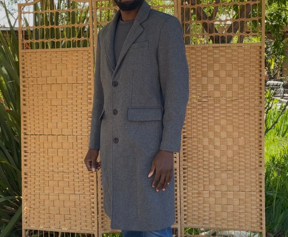 Vintage Charcoal Grey Wool Blend Overcoat – Quilted Lining Size US M / EU 48-50 / 2 - 2 Thumbnail