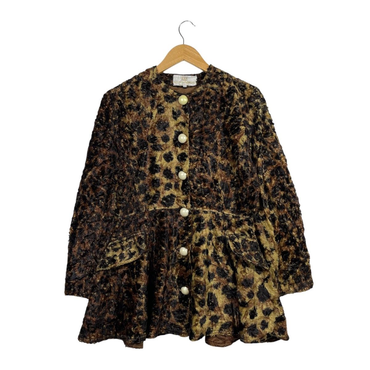 Daniele Alessandrini Alessandrini Leopard Faux Fur Button Jacket Made in Italy Size L / US 10 / IT 46 - 1 Thumbnail
