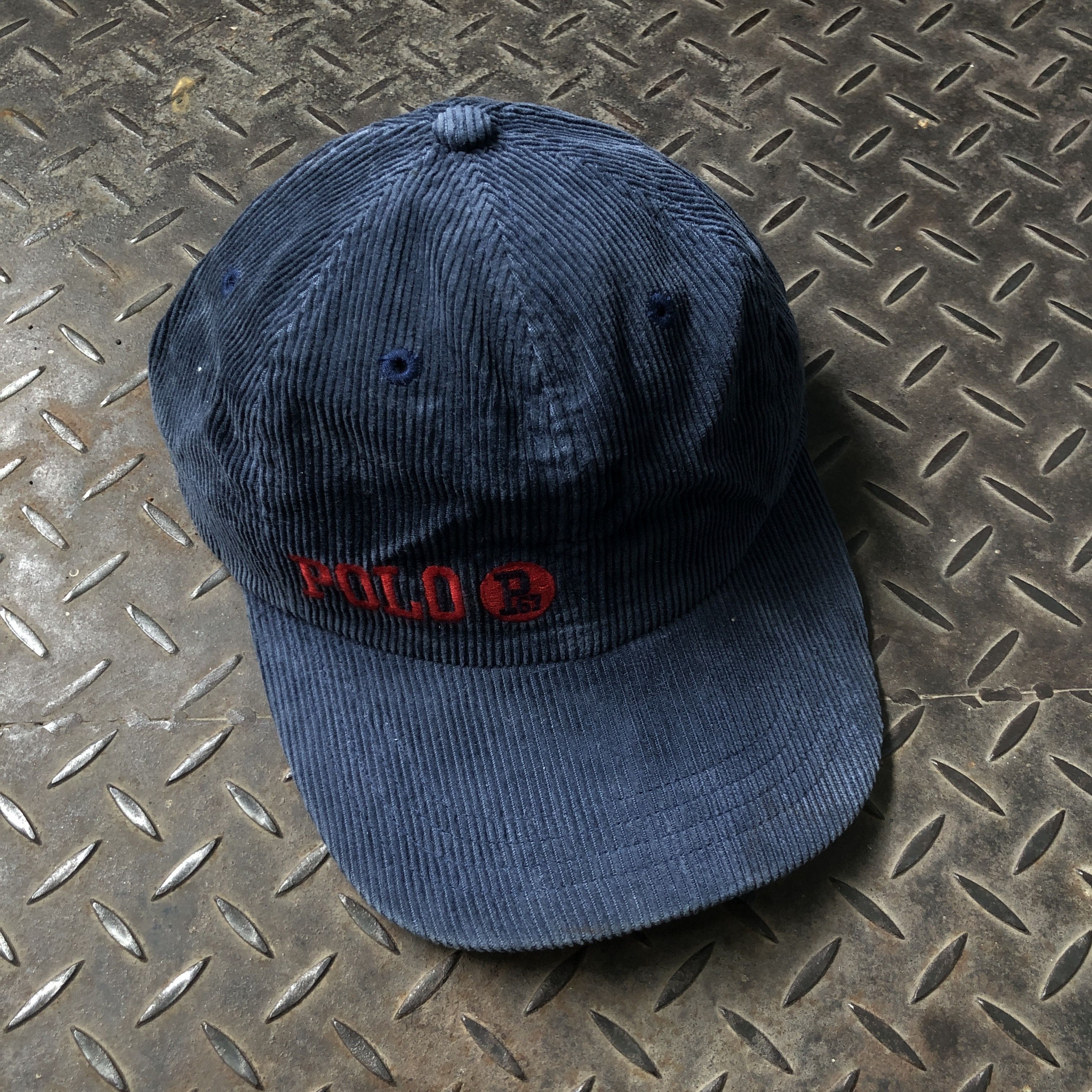Polo Ralph Lauren 🔥RARE🔥Vintage 80's Polo Ralph Lauren Corduroy Navy Hat Size ONE SIZE - 1 Thumbnail