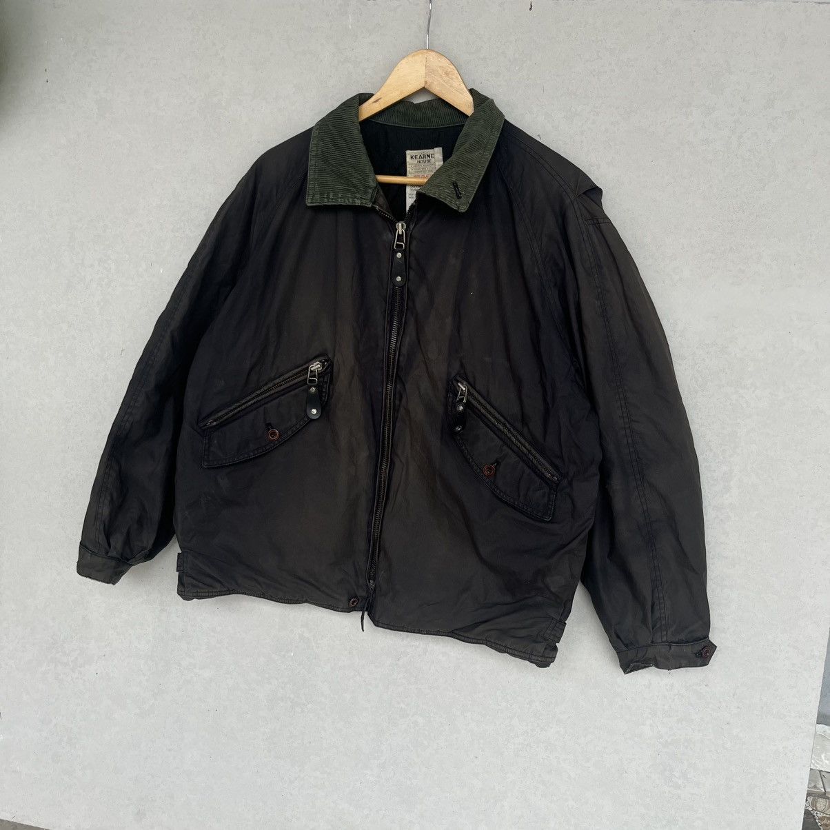 Vintage 90s Black Corduroy Collar Bomber Jacket Size M