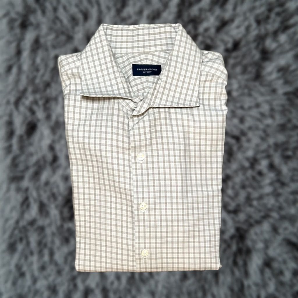 Proper Cloth Proper Cloth Spread Collar Checkered Long Sleeve Button Down 2XL Gray Mens Shirt Size US XXL / EU 58 / 5 - 1 Thumbnail