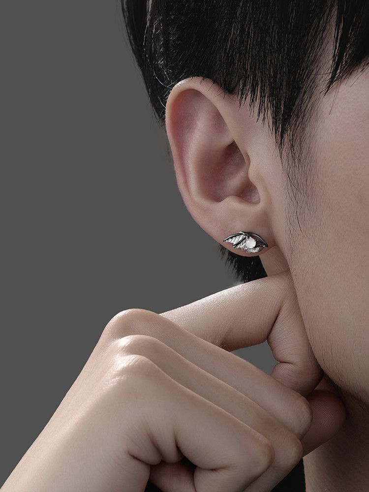 Jewelry Wing One pairs Retro Earrings Gothic Punk Chrome Jewelry Size ONE SIZE - 5 Thumbnail