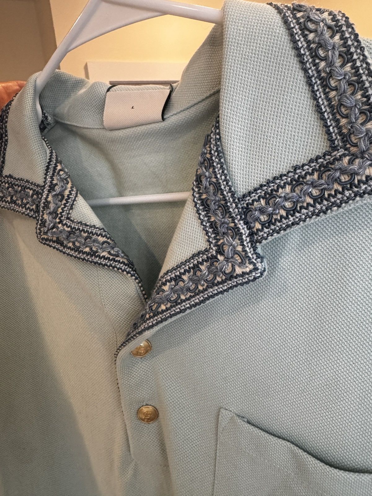 Drôle De Monsieur Le Polo D Miroir Polo Shirt Lagoon Blue, Men's — image 3 of 6