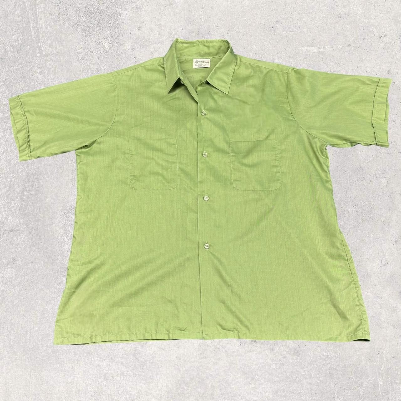 Vintage 1970s Vintage Green Button Up Shirt Size US L / EU 52-54 / 3 - 1 Thumbnail