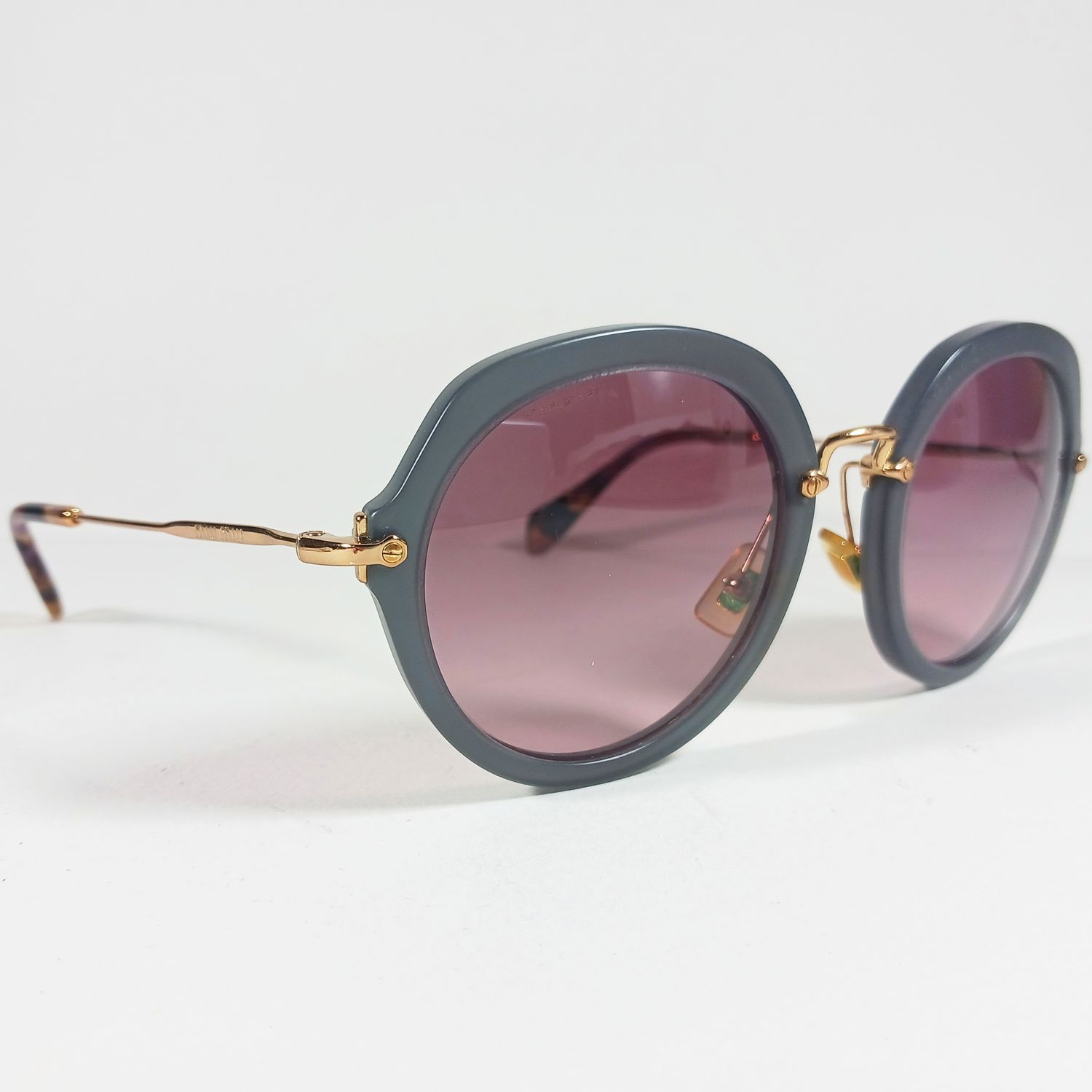 Miu Miu Miu Miu SMU05Q Gray/Brown Oversize Round Sunglasses w/Case Size ONE SIZE - 4 Thumbnail