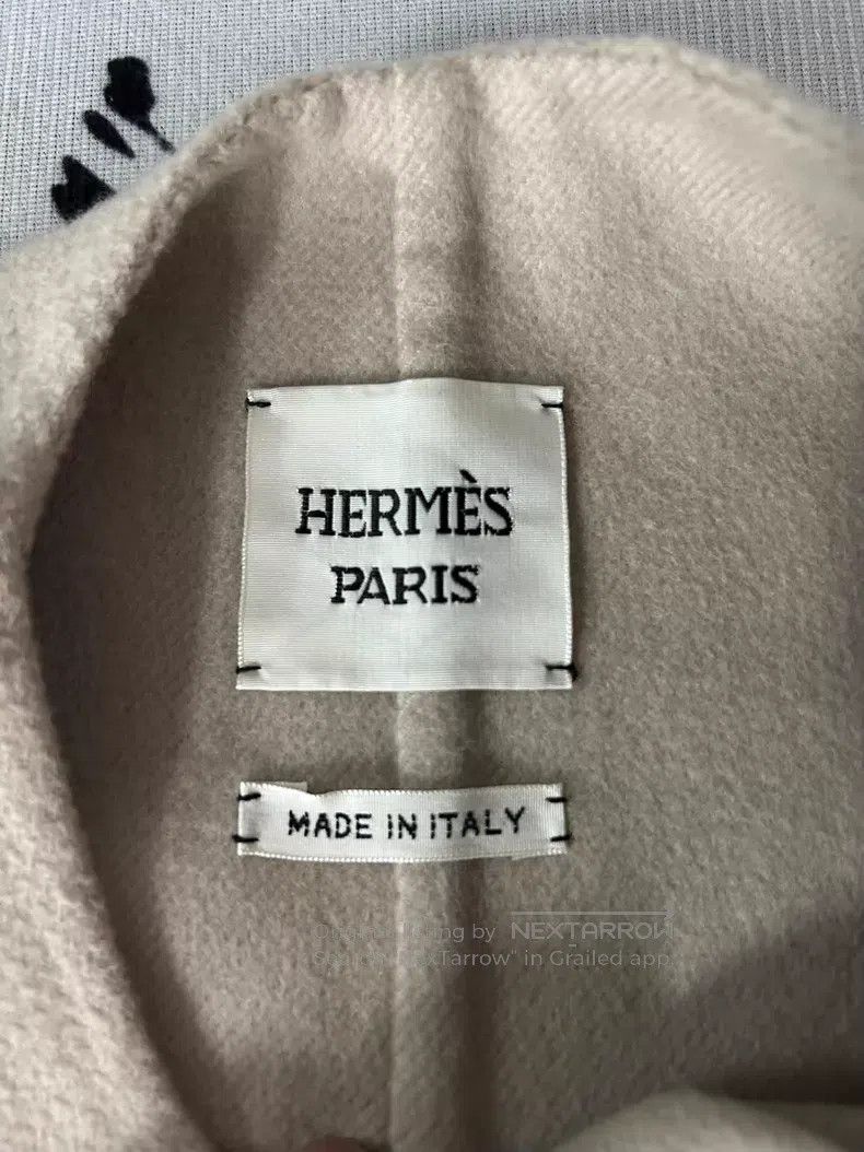 Hermes Hermes Grayish beige leather buttoned cashmere coat Size XS / US 0-2 / IT 36-38 - 2 Thumbnail