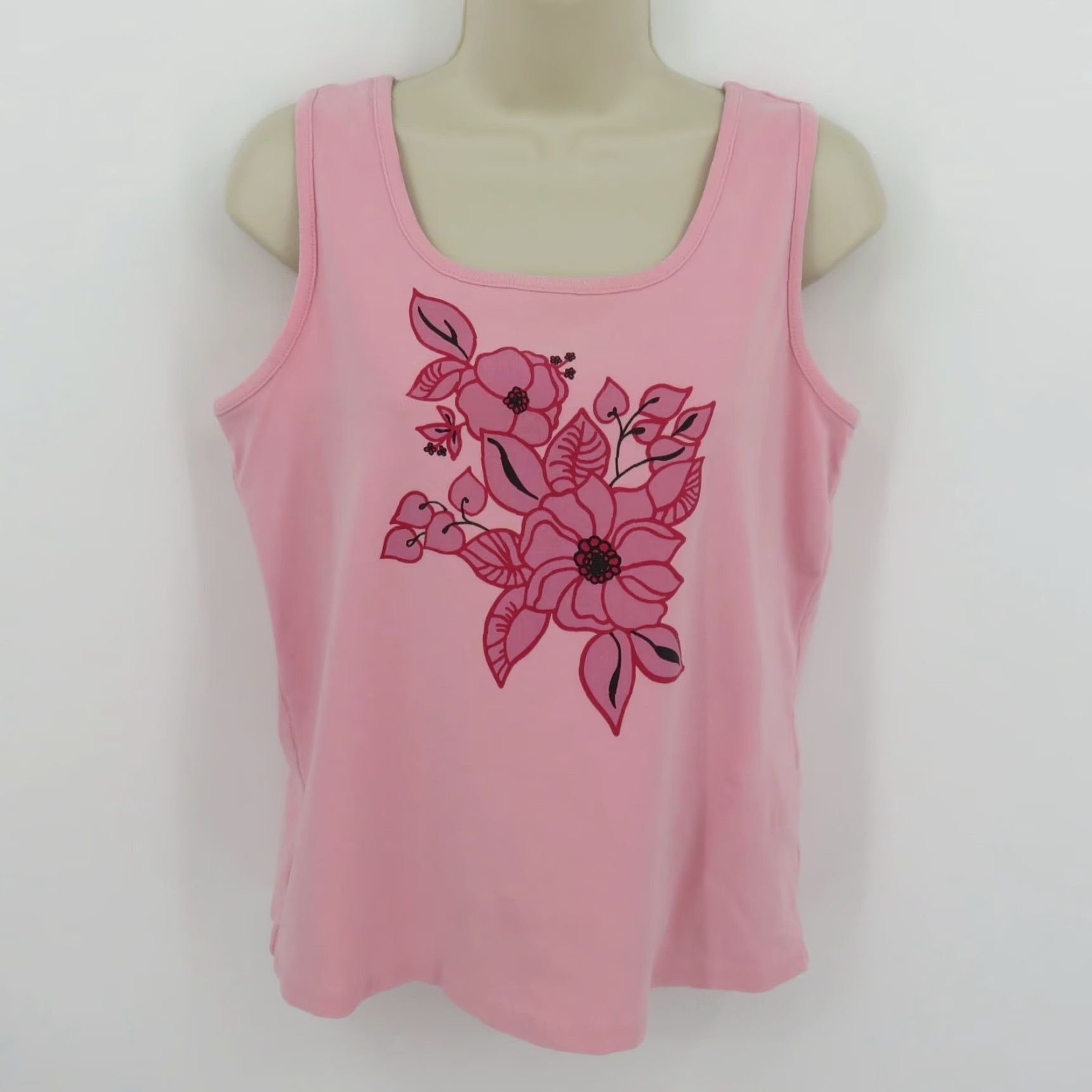 Pinko VINTAGE Relativity Women's Tank Top Pink Floral Square Neck Sleeveless Cotton Blend M Size M / US 6-8 / IT 42-44 - 8 Thumbnail