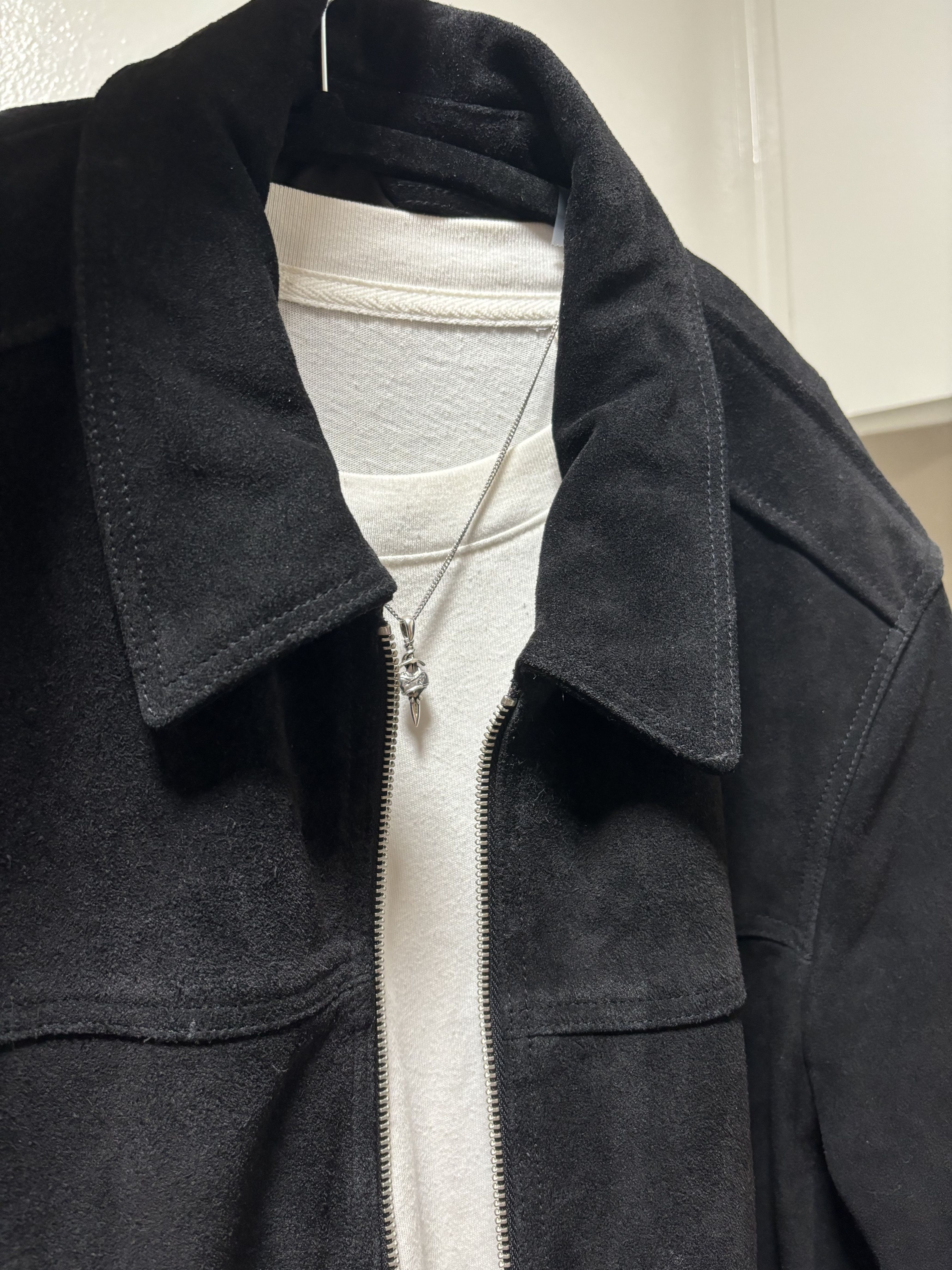 Allsaints All Saints Black Suede Leather Jacket (M/L Fit) Size US XL / EU 56 / 4 - 2 Thumbnail