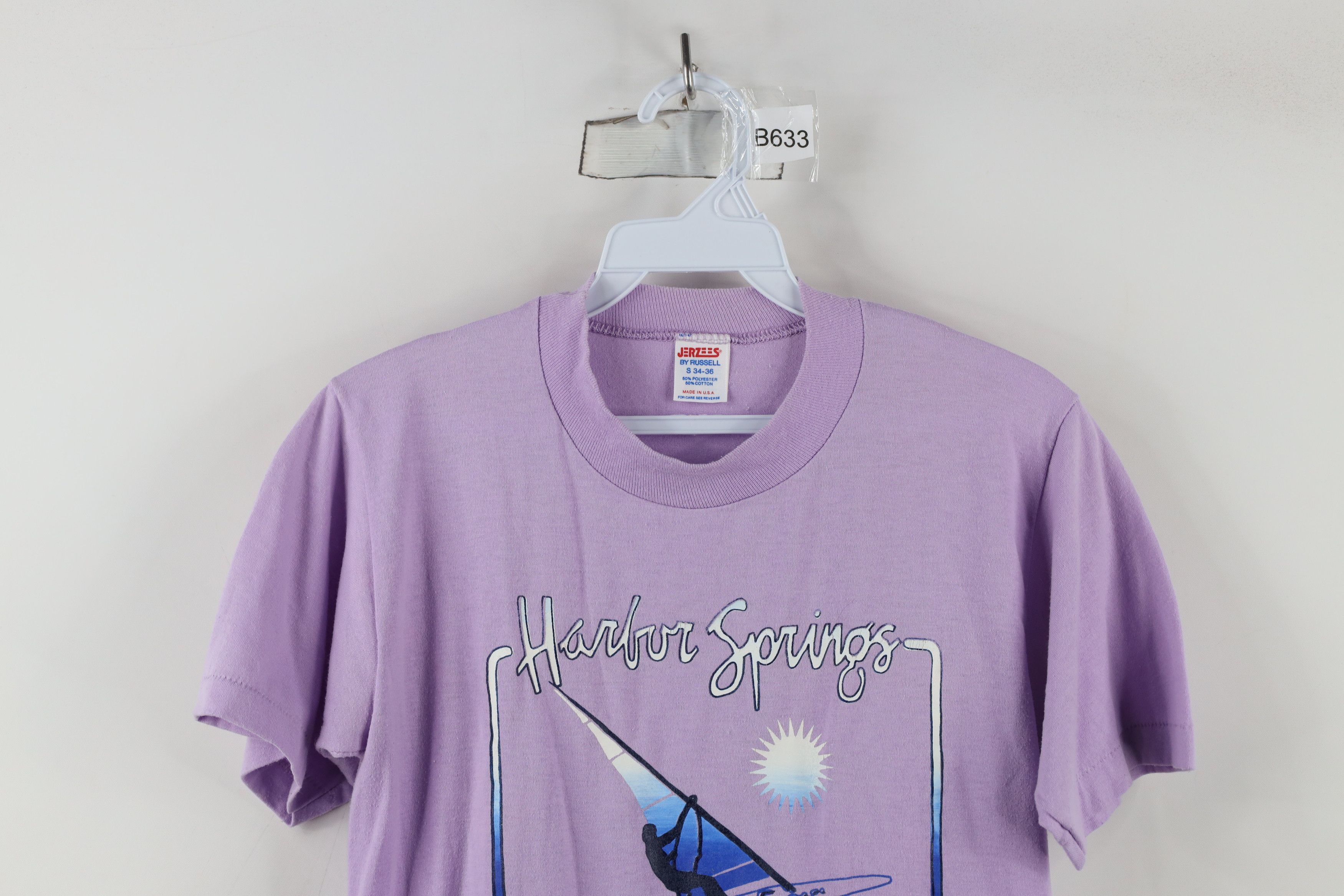 Russell Athletic × Vintage Vintage 80s Russell Athletic Michigan Windsail T-Shirt USA Size S / US 4 / IT 40 - 2 Thumbnail