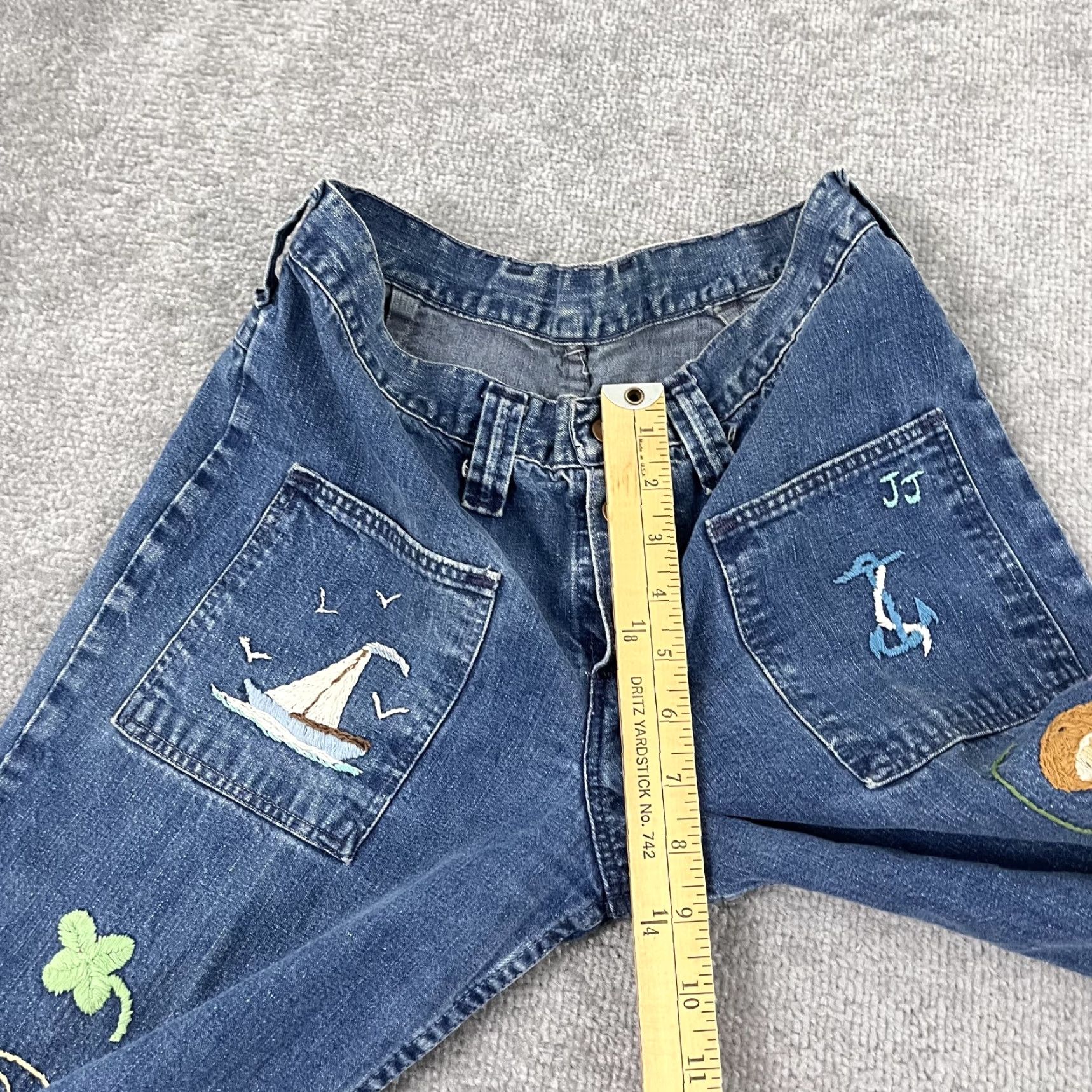 Wrangler VINTAGE Wrangler Jeans Womens 27 x 32 Denim Hand Stitched One-of-a-Kind Hippie Retro Hip Hop Jeans Womens Regular 27 Blue Size 27" / US 4 / IT 40 - 6 Thumbnail