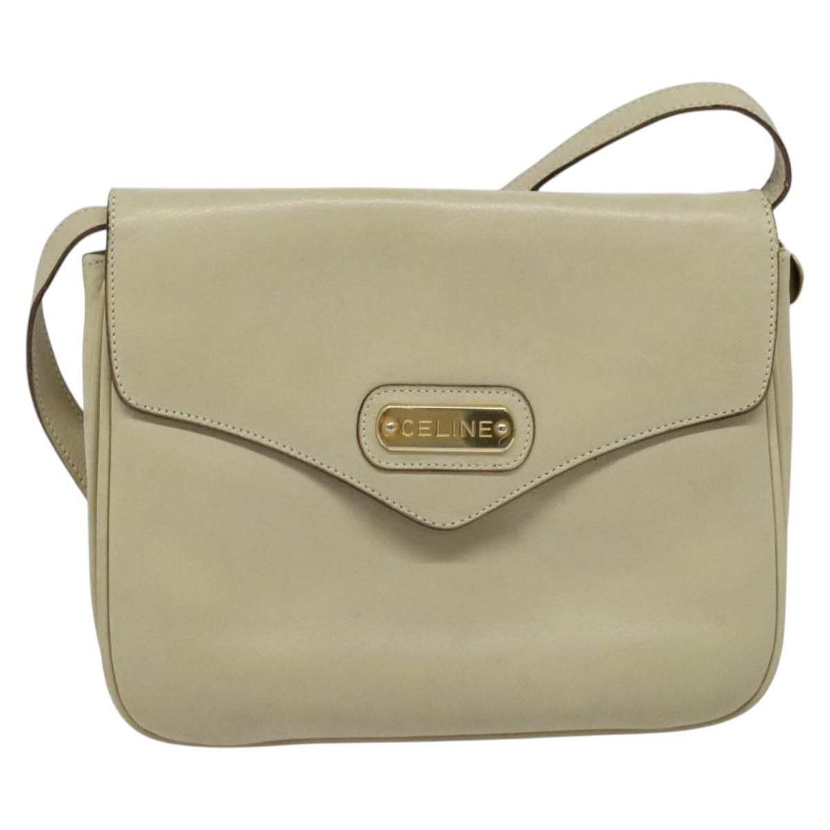 Celine CELINE Shoulder Bag Leather Ivory Gold Size ONE SIZE - 2 Thumbnail