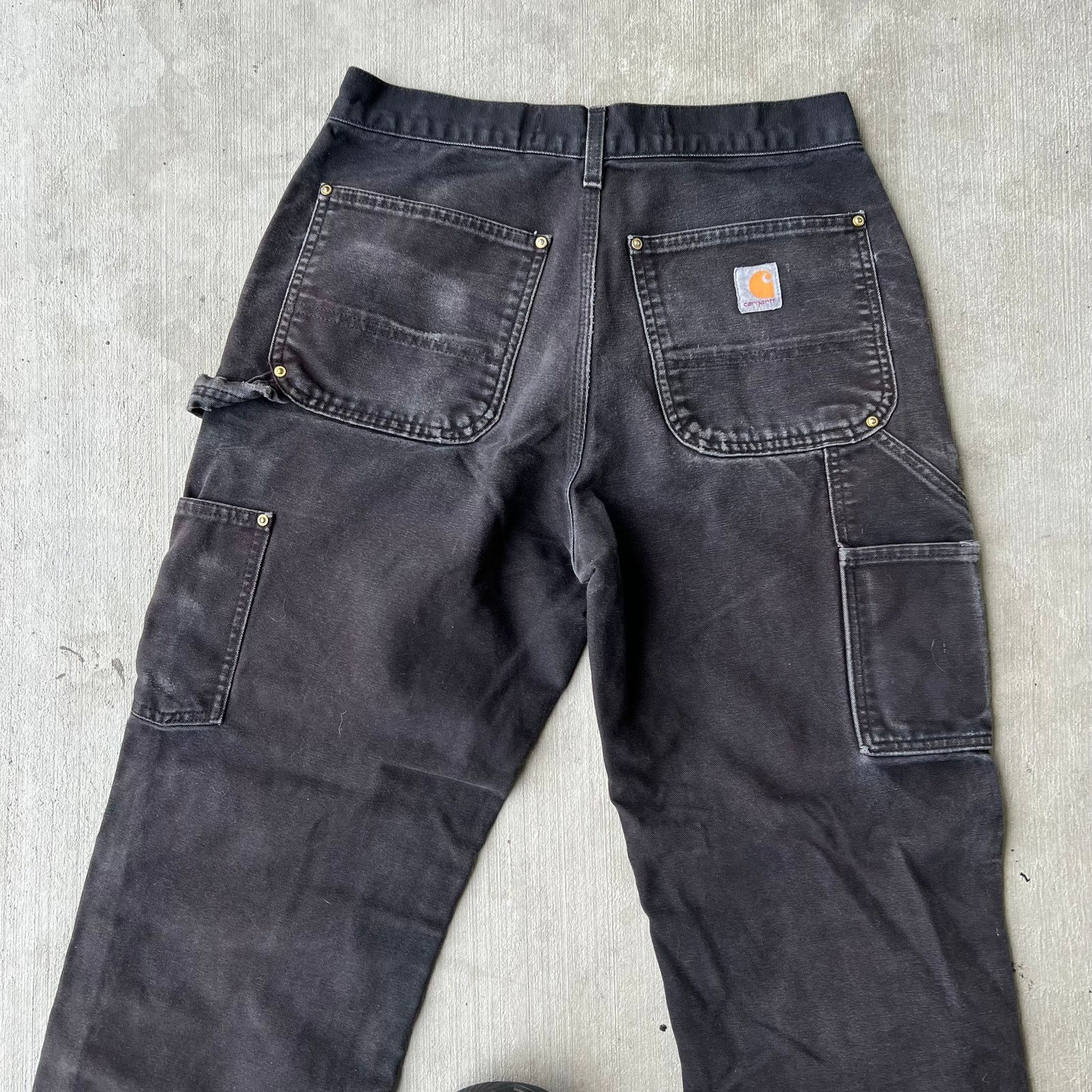 Carhartt × Vintage Carhartt faded black double knee work wear carpenter pants Size US 29 - 6 Thumbnail