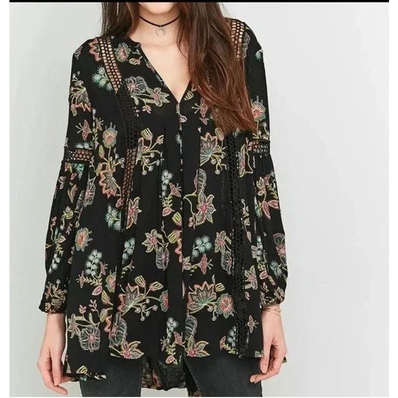Free People Free People Just The Two Of Us Floral Tunic S Peasant Boho Size S / US 4 / IT 40 - 1 Thumbnail