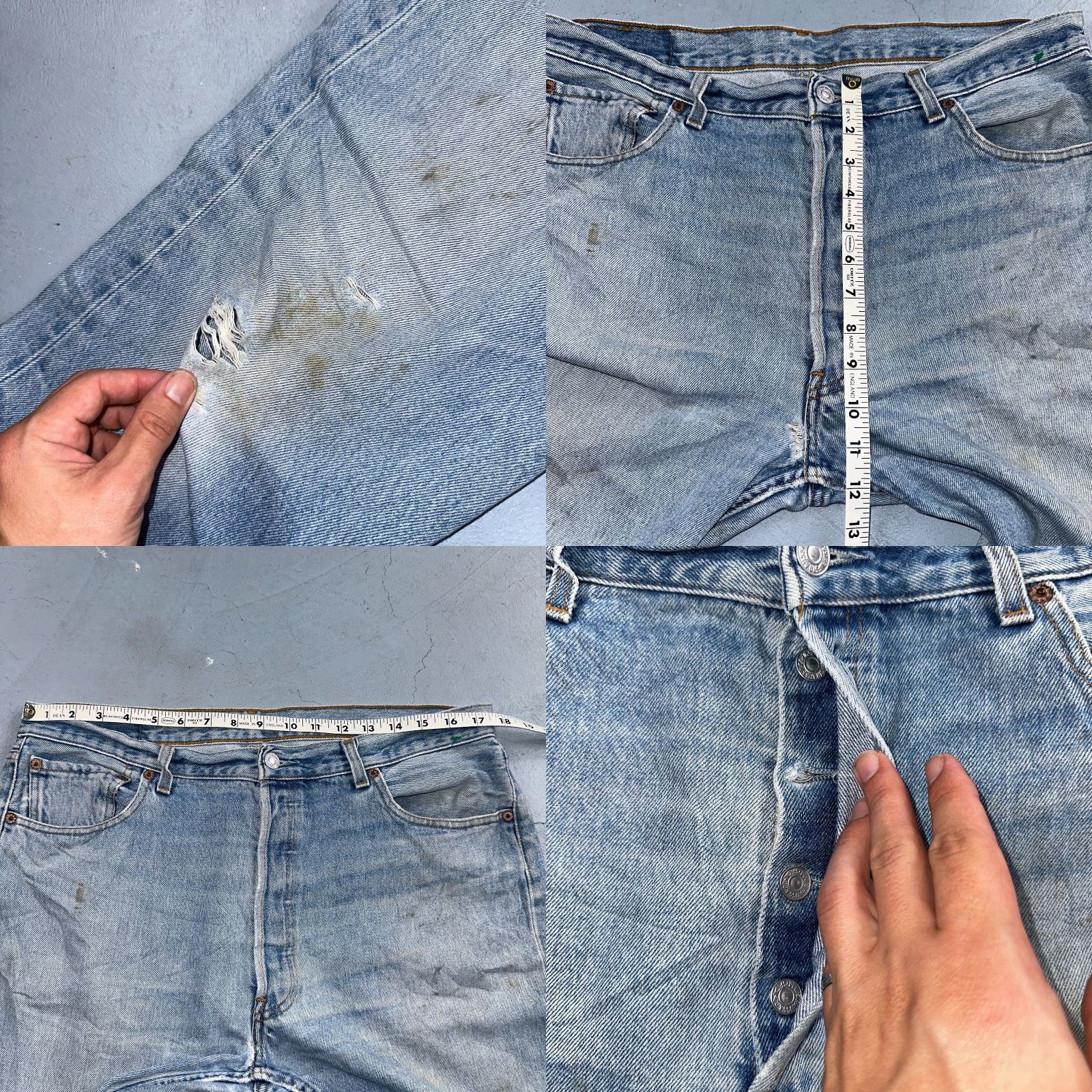 Levi's VINTAGE Levi's 501 Jeans Men 36x30 Blue Light Wash Straight 90s USA Classic 5-Pocket Denim Size US 36 / EU 52 - 8 Thumbnail