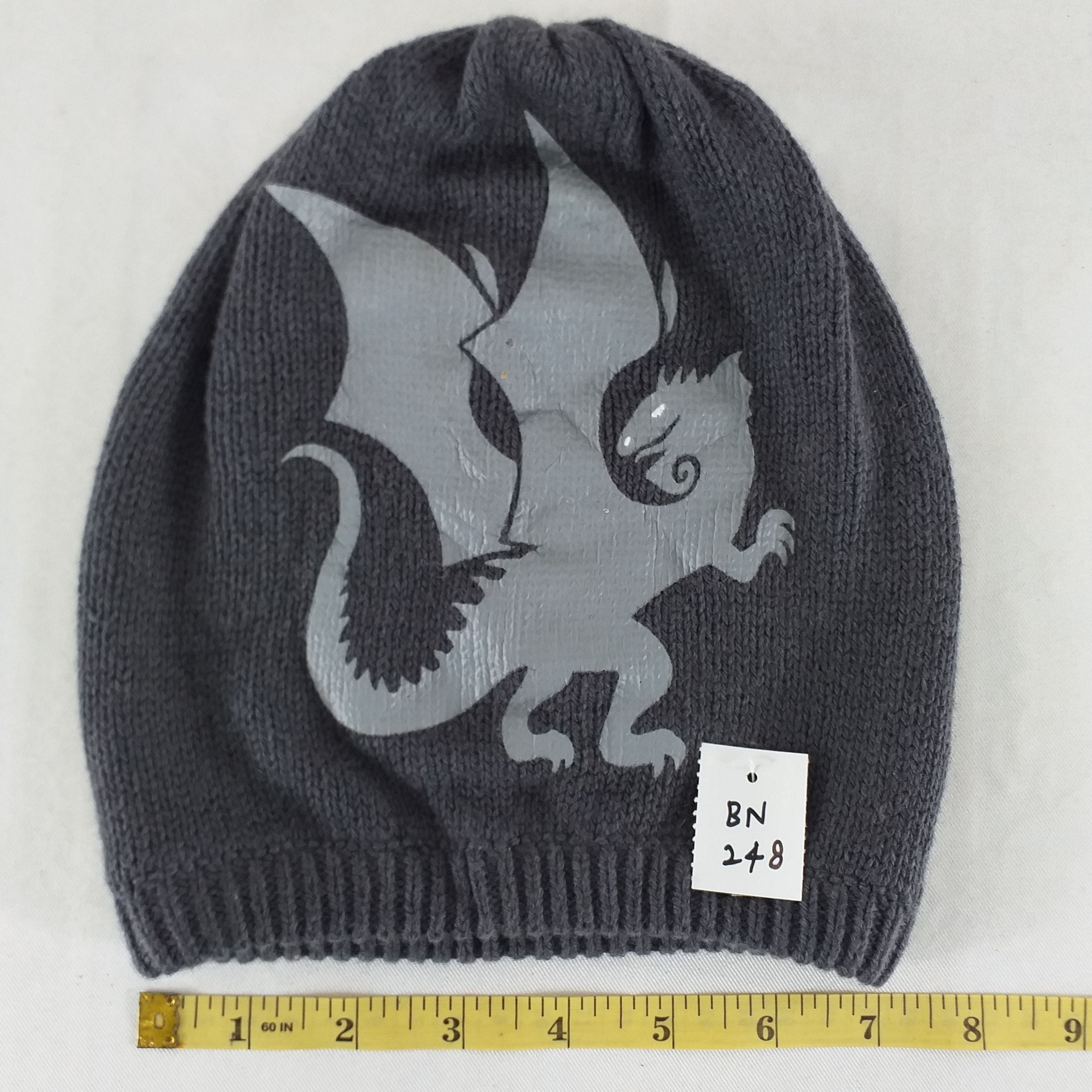 Japanese Brand Big Printed Dragon Snow Cap Hat Beanie -BN248 Size ONE SIZE - 4 Thumbnail