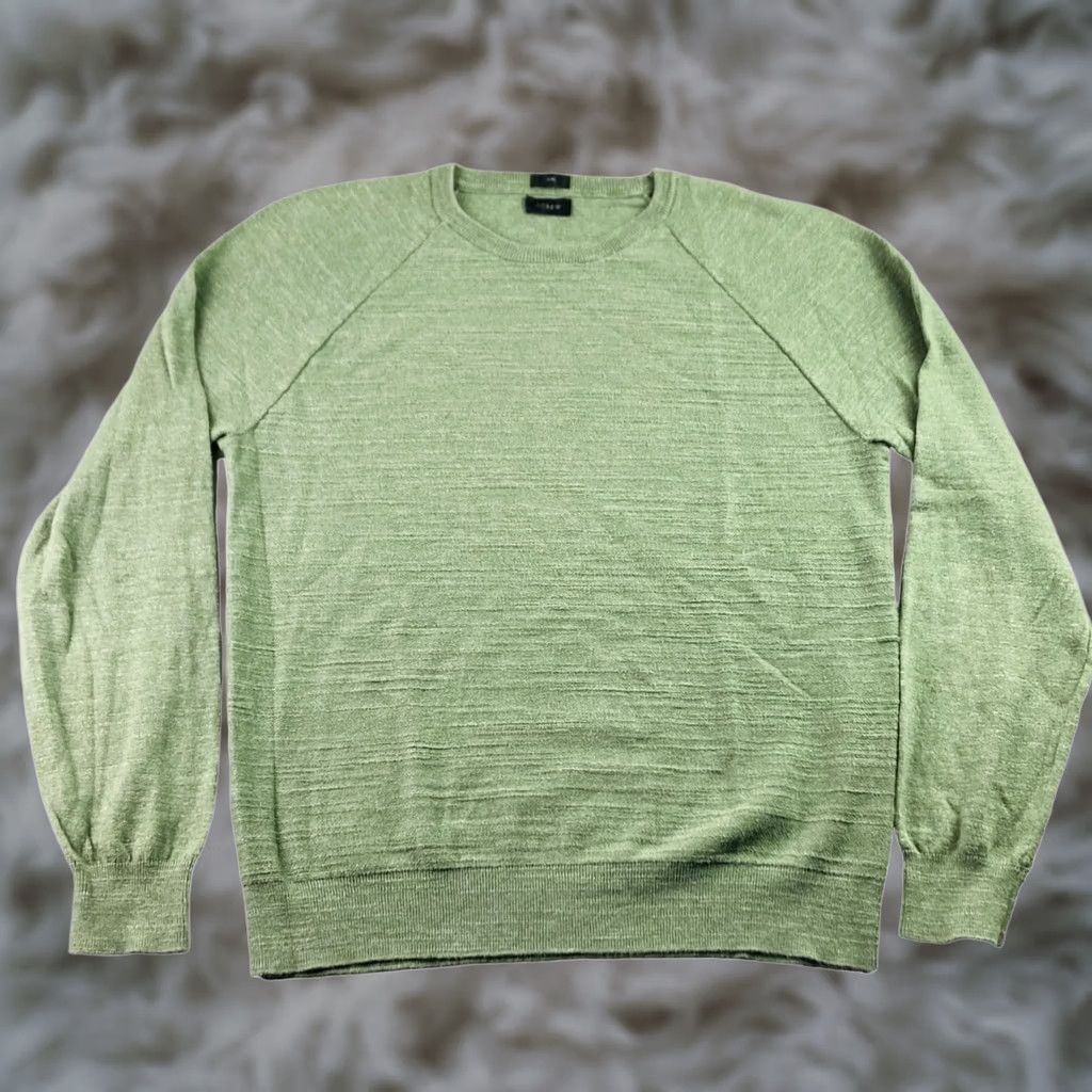 J.Crew J.CREW Men’s Slim Knit Crewneck Sweater Green L Pullover Cotton Shirt? Size US L / EU 52-54 / 3 - 1 Thumbnail