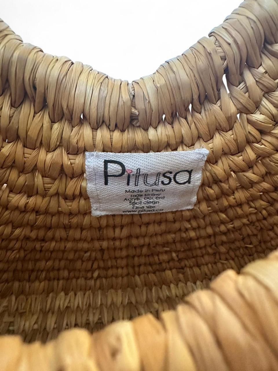 Other PITUSA Boho Embellished Straw Basket Tote Beach Bag Size ONE SIZE - 4 Thumbnail