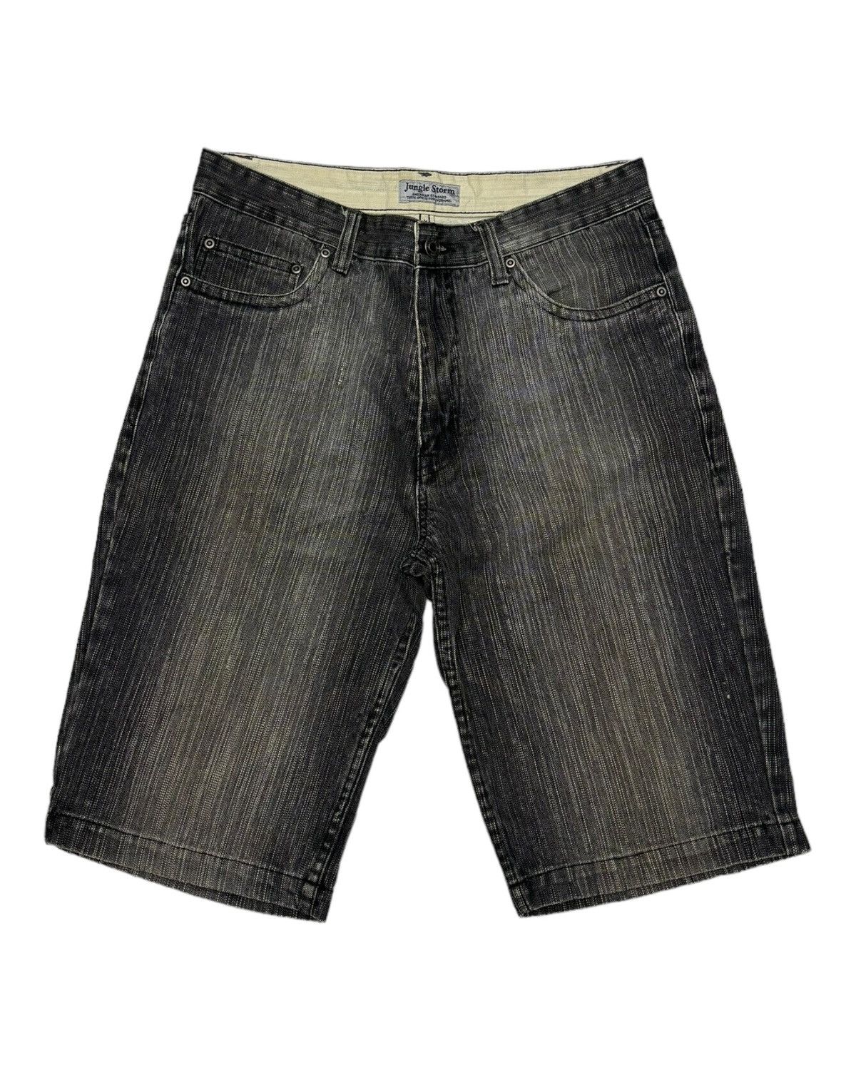 Hysteric Glamour JUNGLE STORM CRAZY STRIPE DENIM SHORT JEANS Size US 31 - 1 Thumbnail
