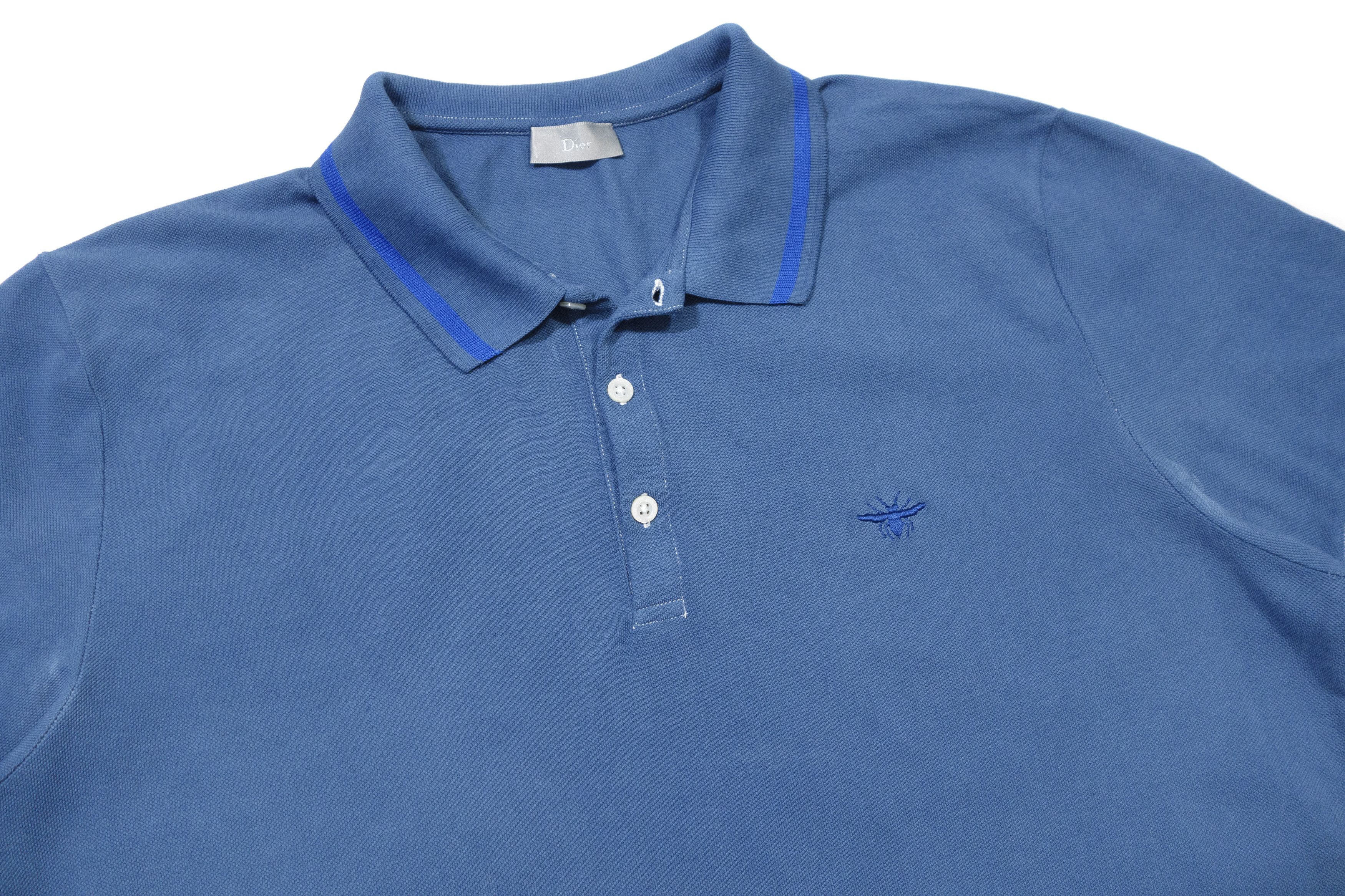Dior Homme Blue Bee Polo Shirt Size US XL / EU 56 / 4 - 3 Thumbnail