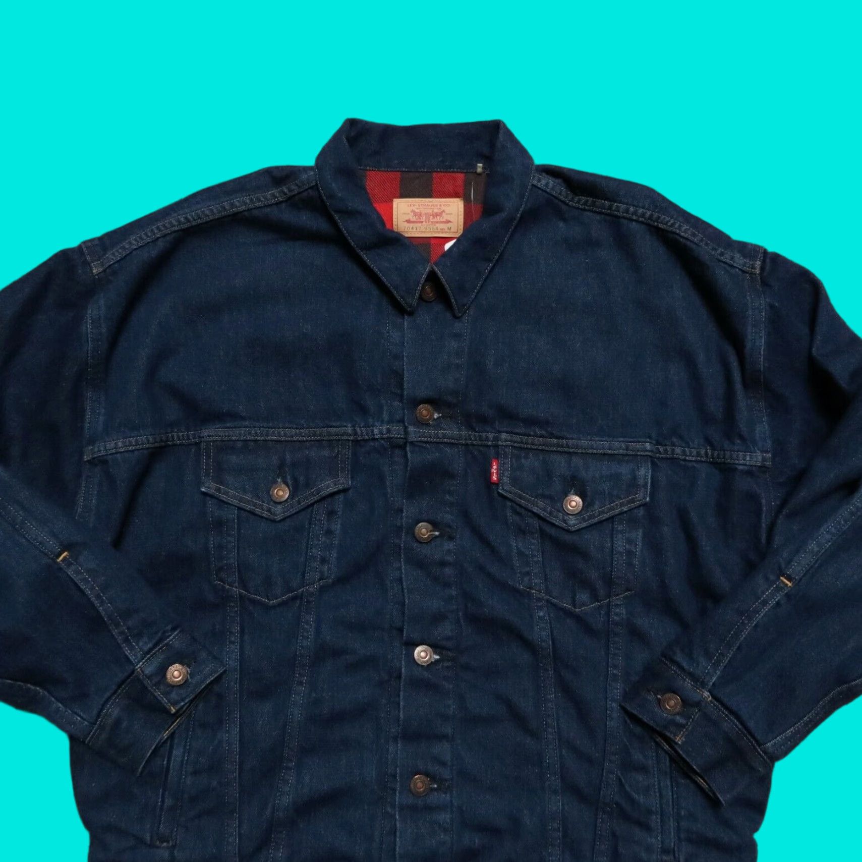 VINTAGE Levi's LVC Type 3 Trucker Jacket M Dark Wash Denim Jeans Jacket