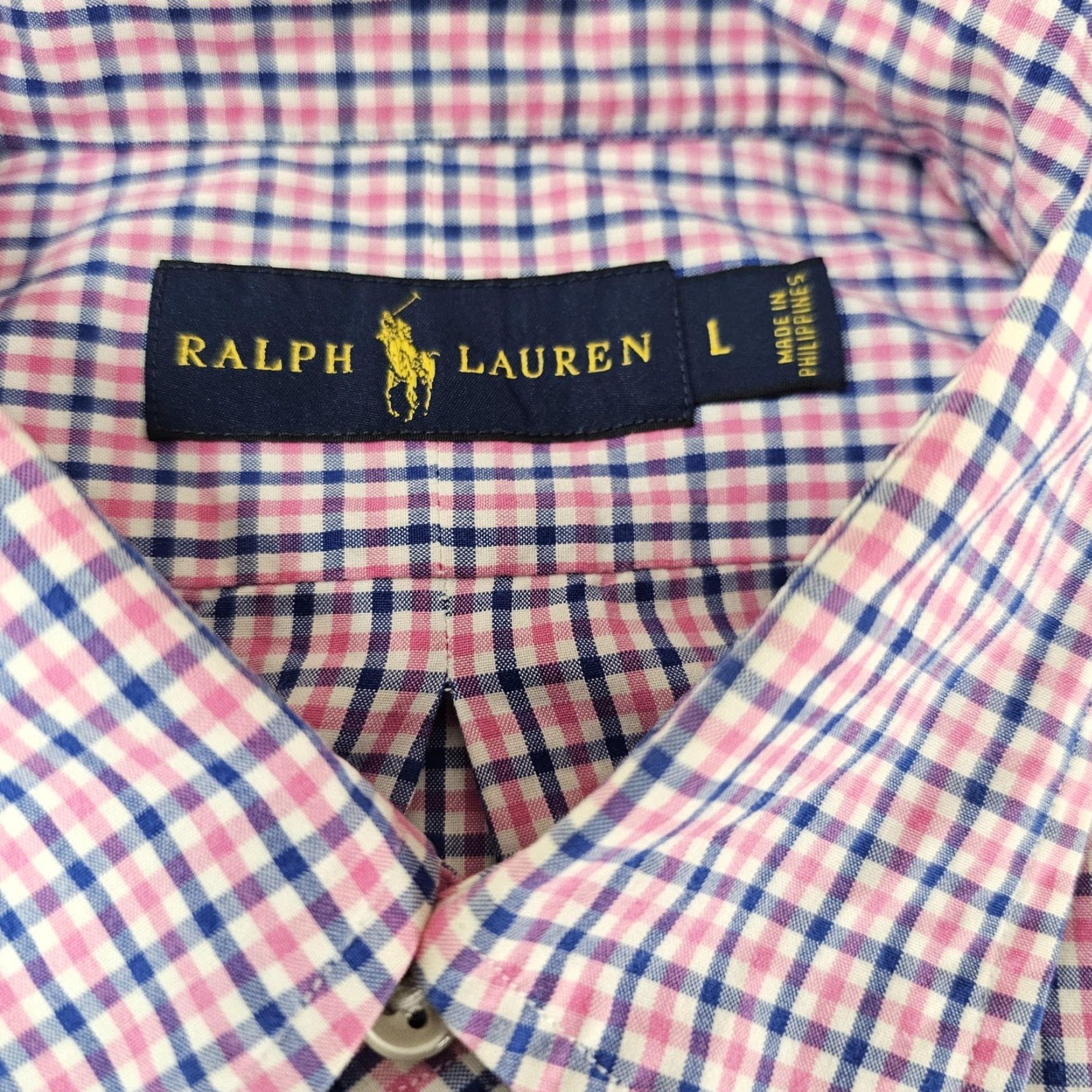 Ralph Lauren Ralph Lauren Shirt Mens Large Pink Blue Check Button-Down Long Sleeve Pony Logo Size US L / EU 52-54 / 3 - 4 Thumbnail