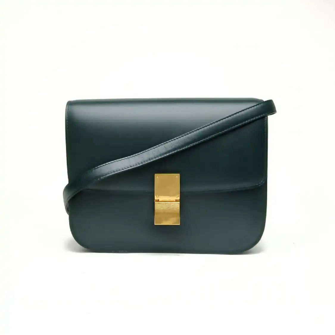 Celine CELINE CLASSIC BOX Medium green cowhide leather tofu bag shoulder bag gold hardw Size ONE SIZE - 1 Thumbnail