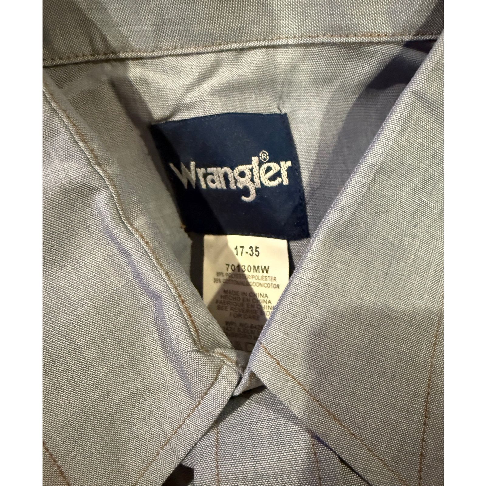 Wrangler Wrangler Western Pearl Snap Shirt – Light Blue Chambray NWT Size US XL / EU 56 / 4 - 3 Thumbnail