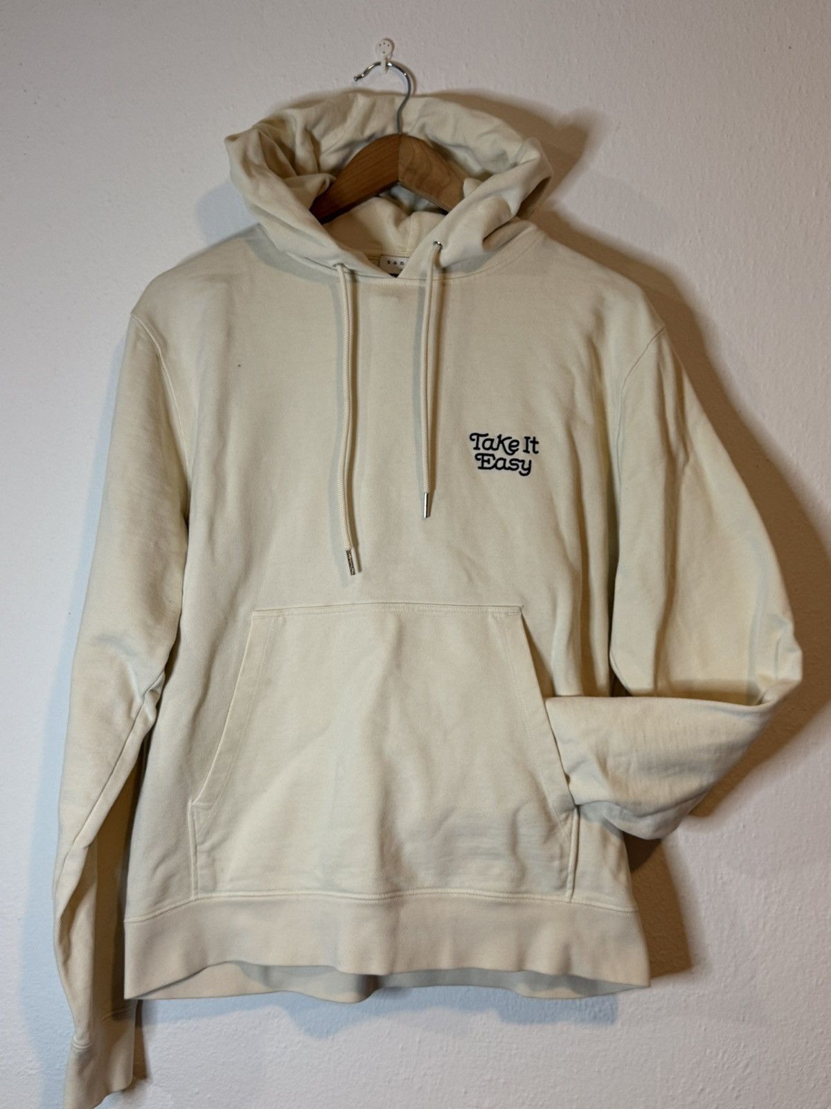 Sandro Sandro Paris “Take It Easy” Hoodie / Cream Size US M / EU 48-50 / 2 - 1 Thumbnail