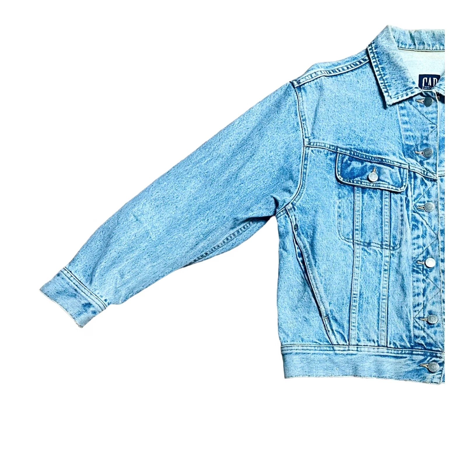 Gap VINTAGE Gap Men Jacket Jean Y2K Blue Snap Button Made In Hong Kong Read Medium Size US 31 - 2 Thumbnail