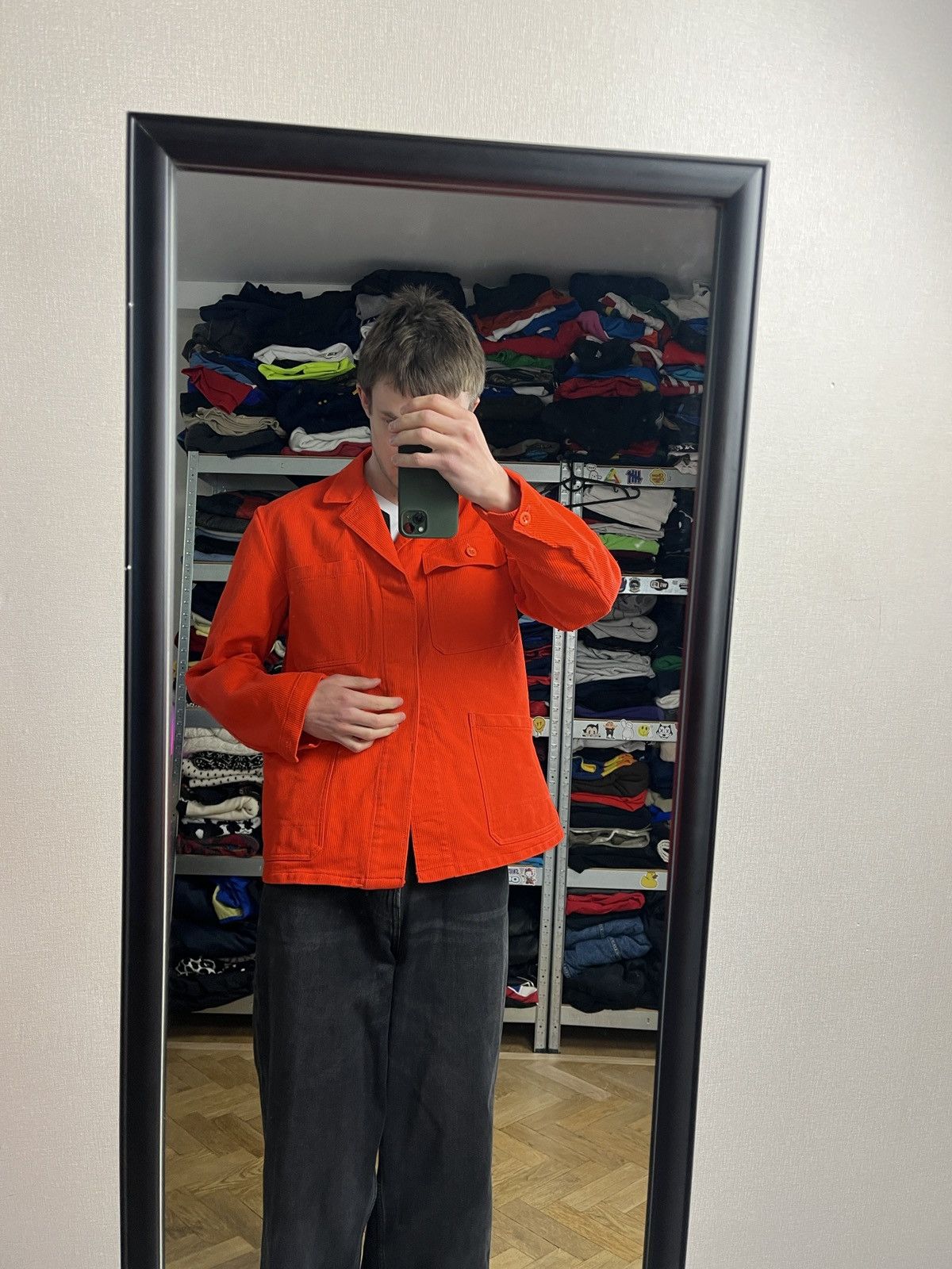 Le Laboureur Vintage 90’s Streule’s German Workwear Chore Jacket Orange Size US L / EU 52-54 / 3 - 3 Thumbnail