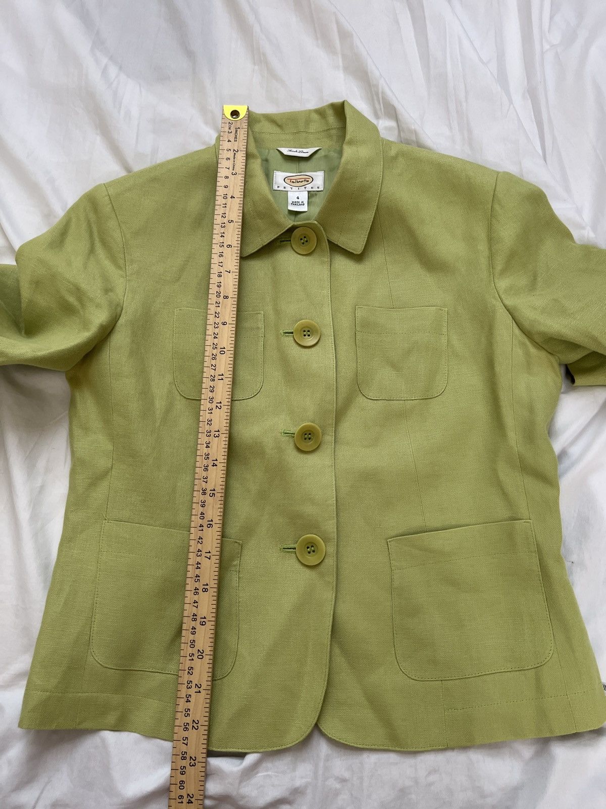 Talbots Talbots Lime Green 100% irish linen Button-Front Blazer Size S / US 4 / IT 40 - 7 Thumbnail
