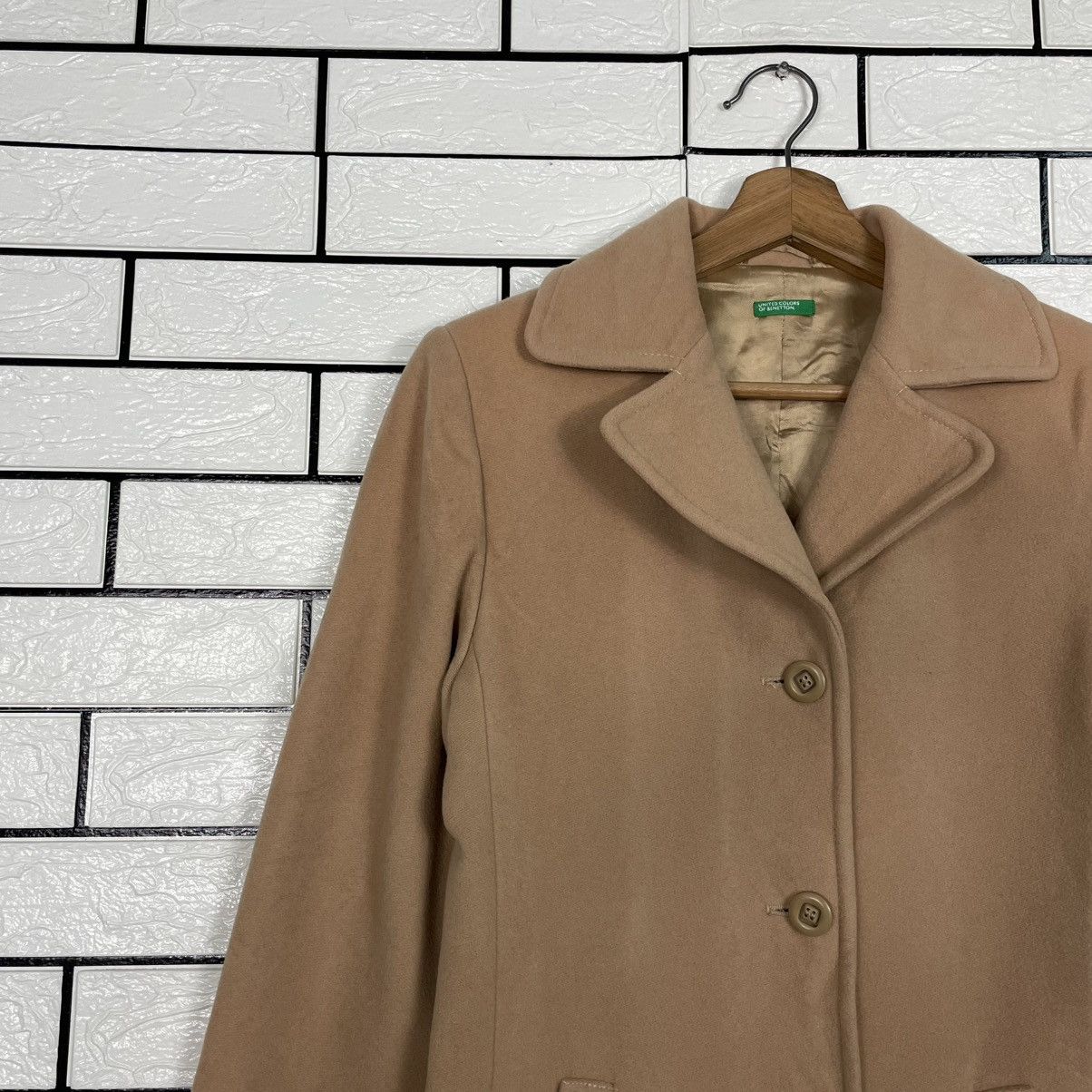 United Colors Of Benetton United Colors Of Benetton Brown Wool Long Coat Size S / US 4 / IT 40 - 7 Thumbnail