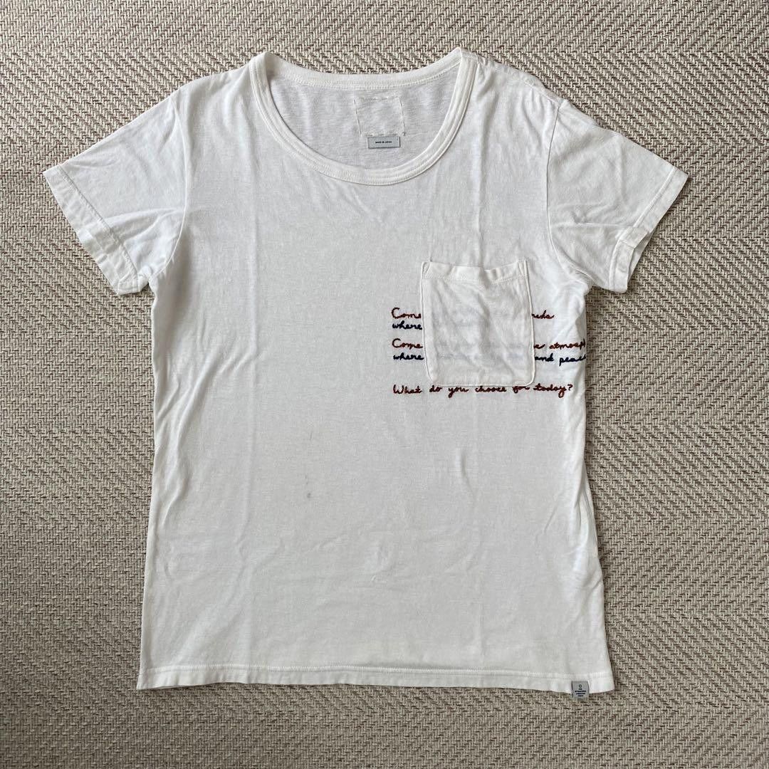 Image of Visvim Embroidered Typography Pocket Tee in White, Men's (Size Small)