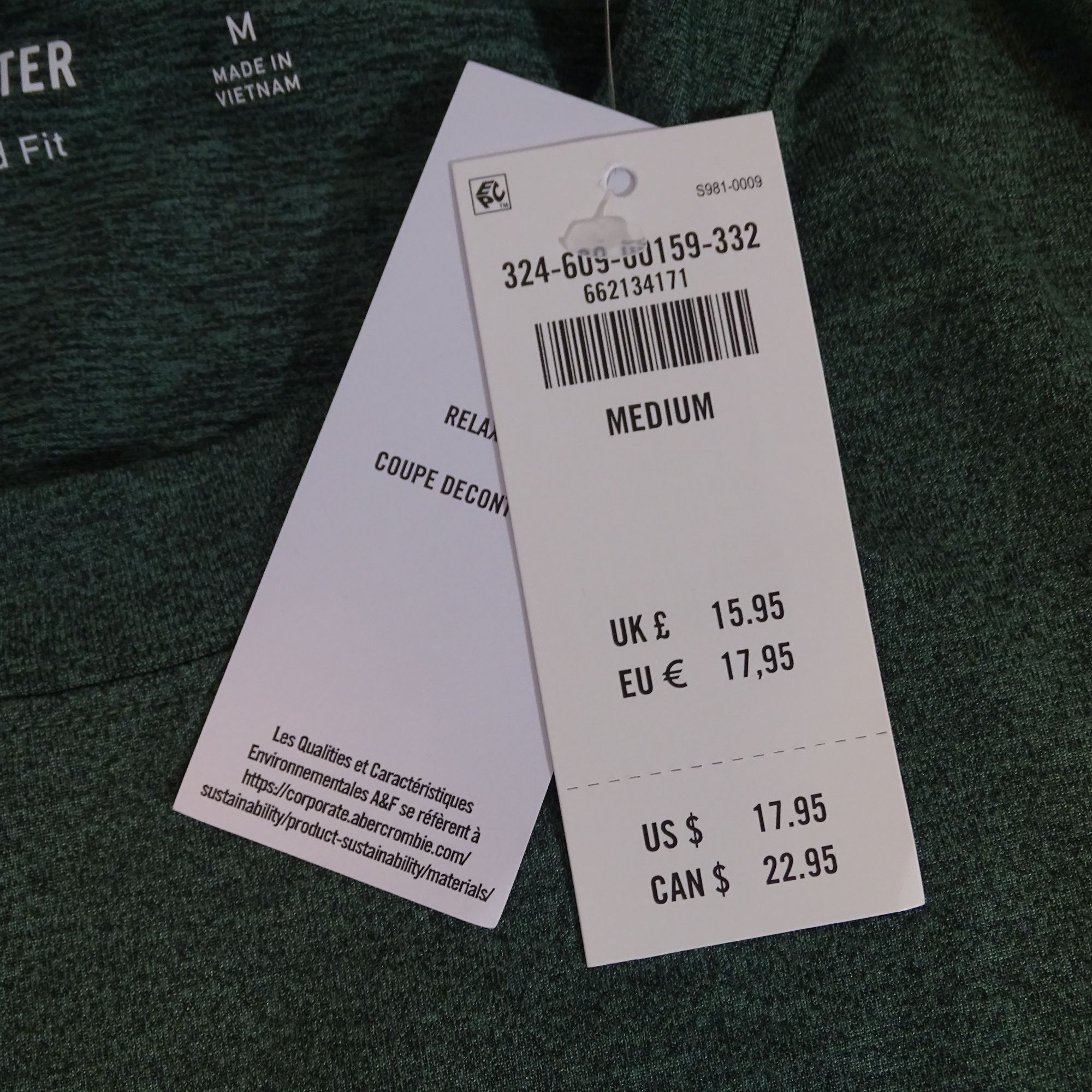 Hollister Hollister Men Relaxed Fit Heather Green Crew T-Shirt Size M Size US M / EU 48-50 / 2 - 5 Thumbnail