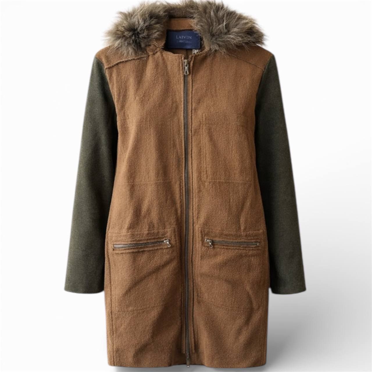 NEW! RRP €2645 A/W RIVER 2013 BROWN WOMEN COAT JACKET WOOL