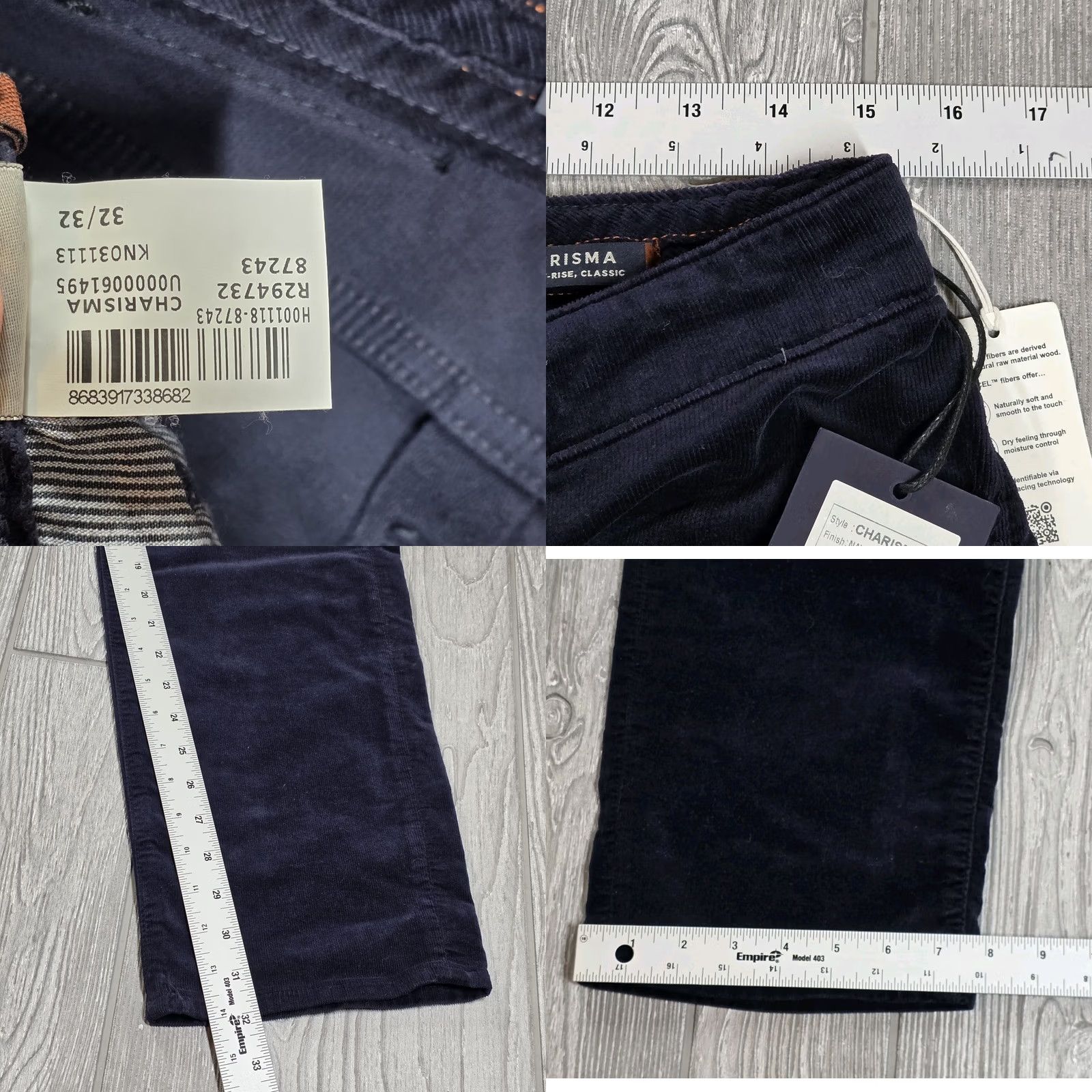 Vintage 34 Heritage Jeans 32x32 Charisma Stretch Denim Men’s Pants Navy Corduroy Tencel Blue 5-Pocket Regular Fit Vintage: No NWT Size US 32 / EU 48 - 10 Thumbnail